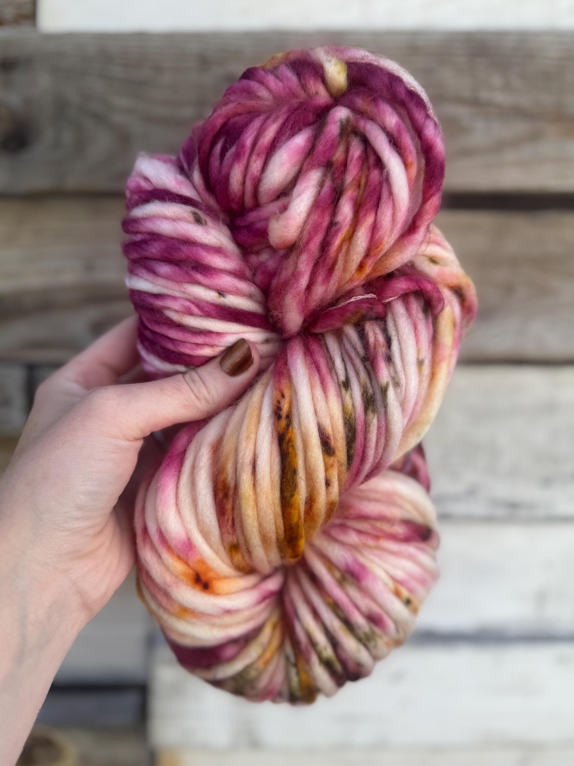 Aster hand dyed super bulky merino wool yarn
