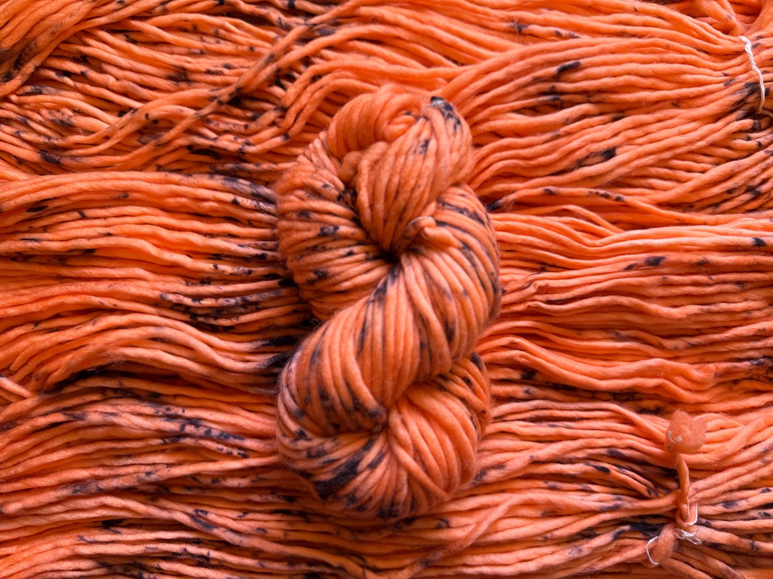 Jack-o’-lantern Hand dyed super bulky merino wool yarn