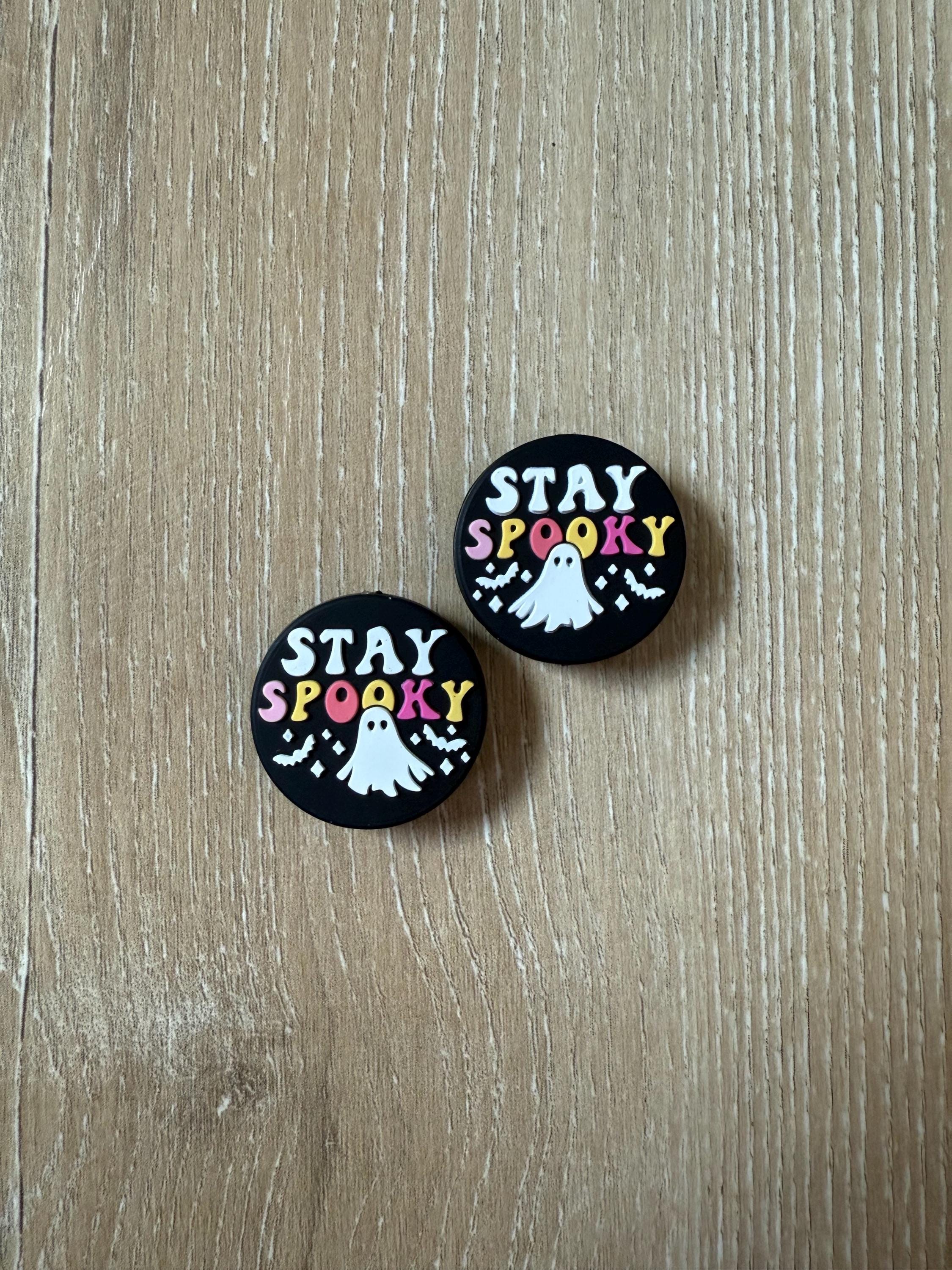 Stay spooky needle stoppers for knitting needles