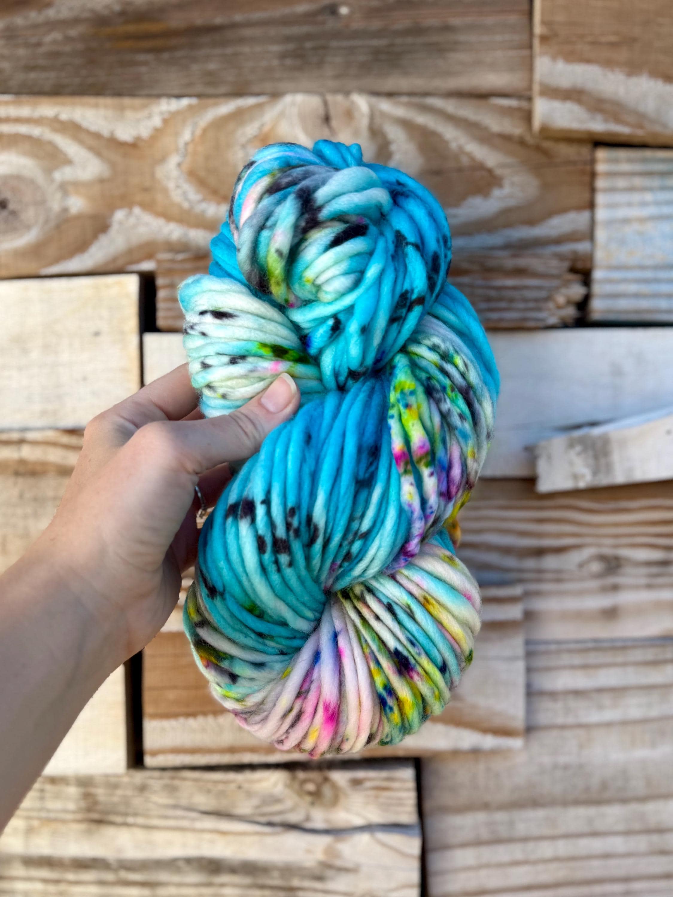 Jellybeans hand dyed super bulky merino wool yarn