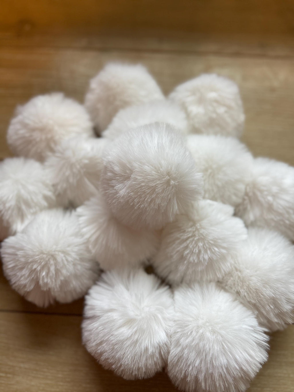 Santa hat white Faux fur Pom Pom