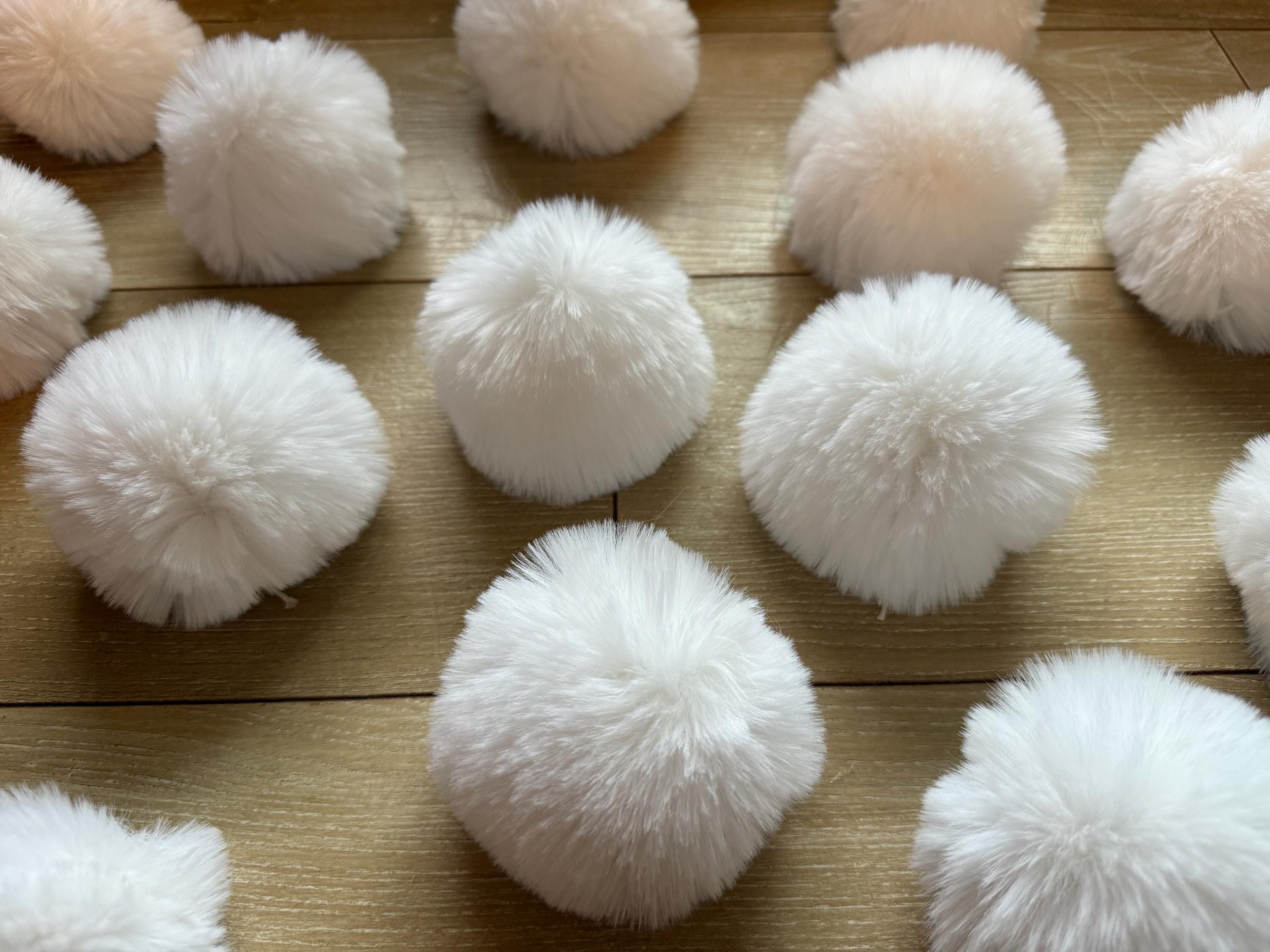 Santa hat white Faux fur Pom Pom