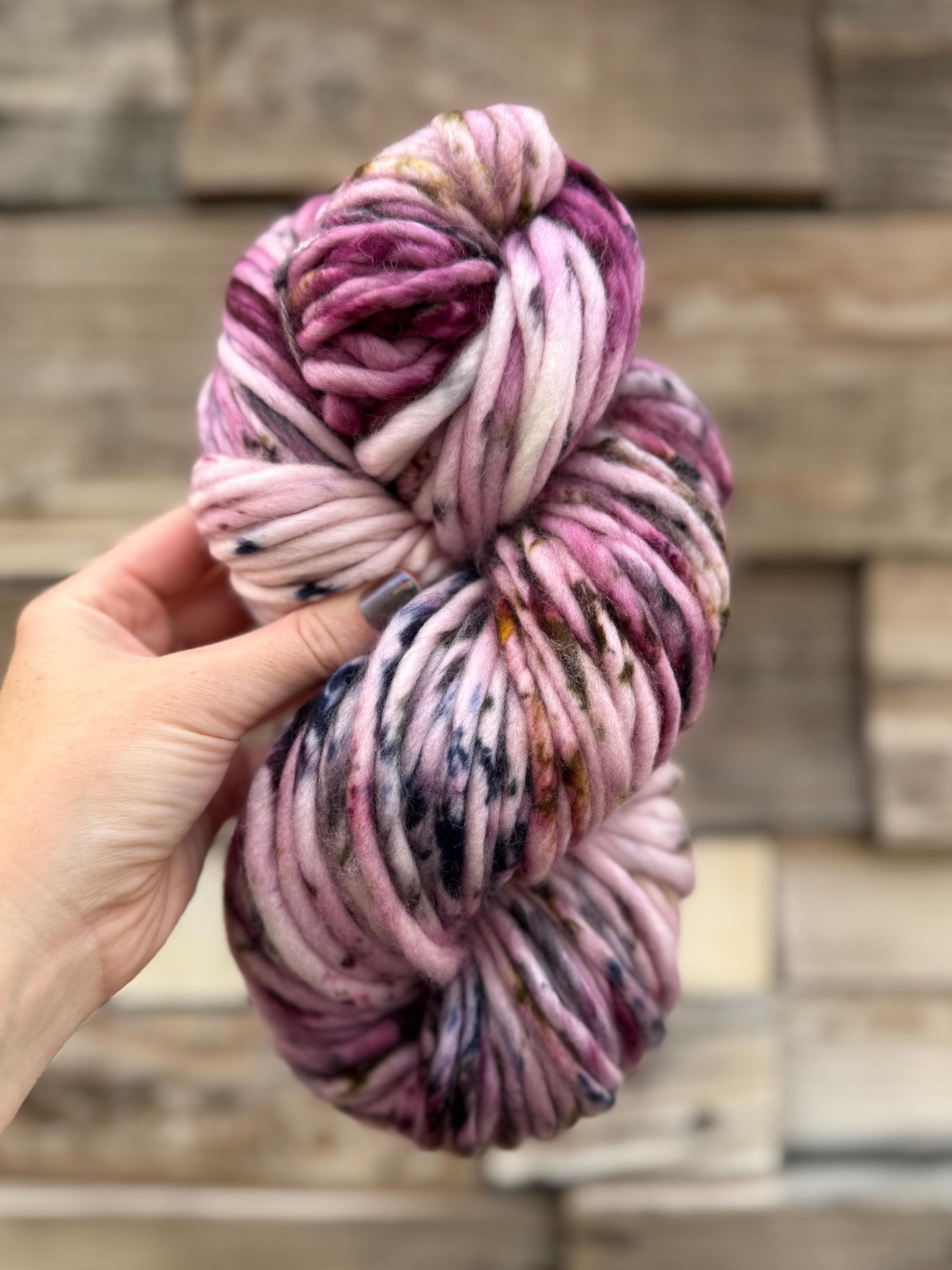 Berry patch Hand dyed super bulky merino wool