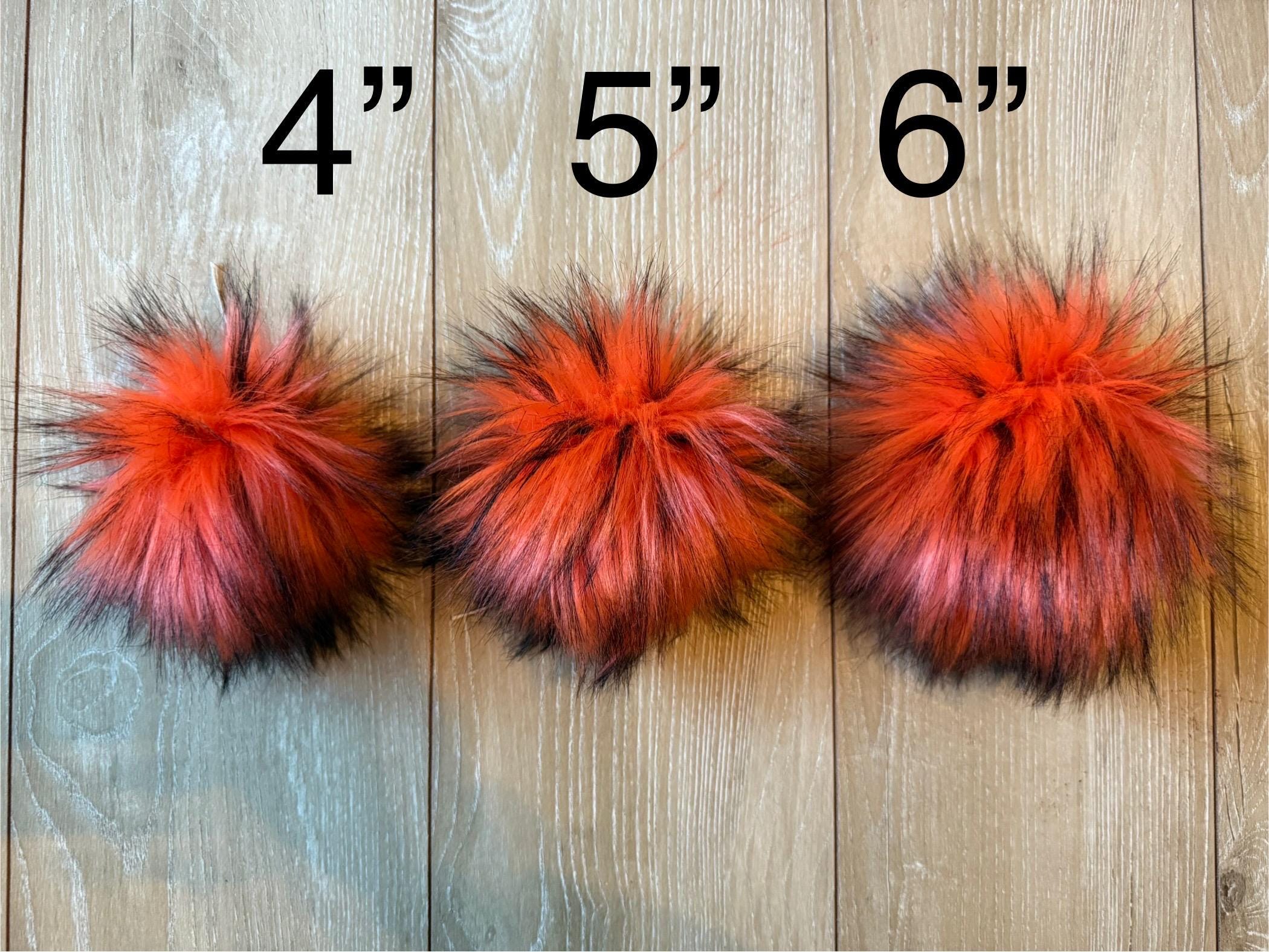 Orange husky Faux fur Pom Pom