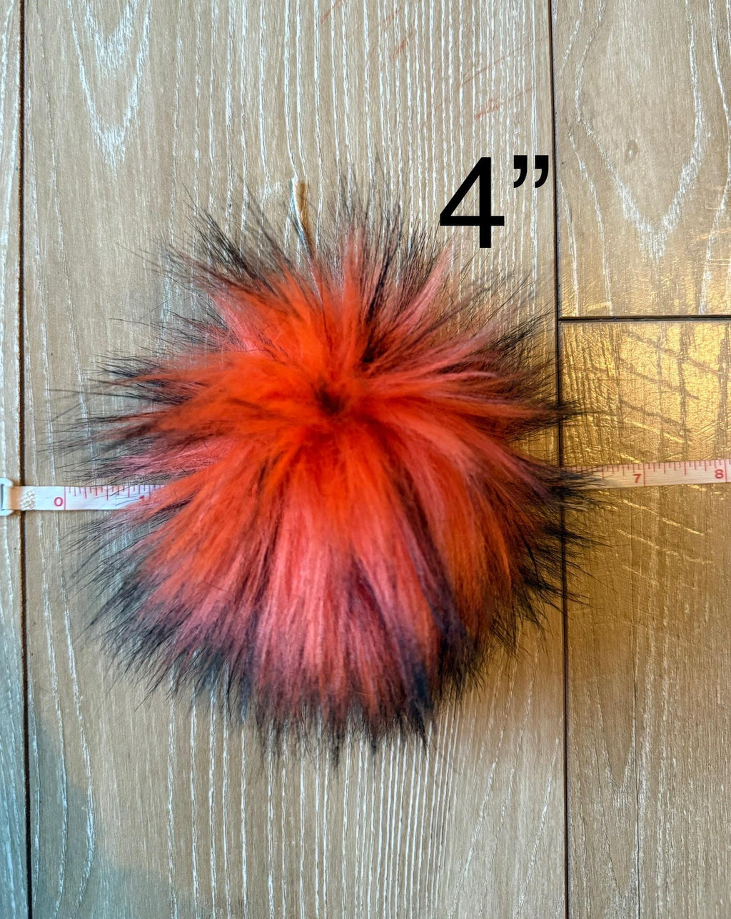 Orange husky Faux fur Pom Pom