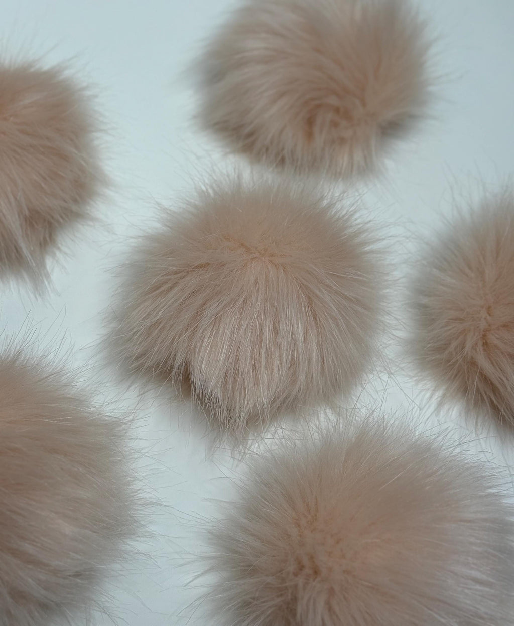 Blush faux fur Pom Poms