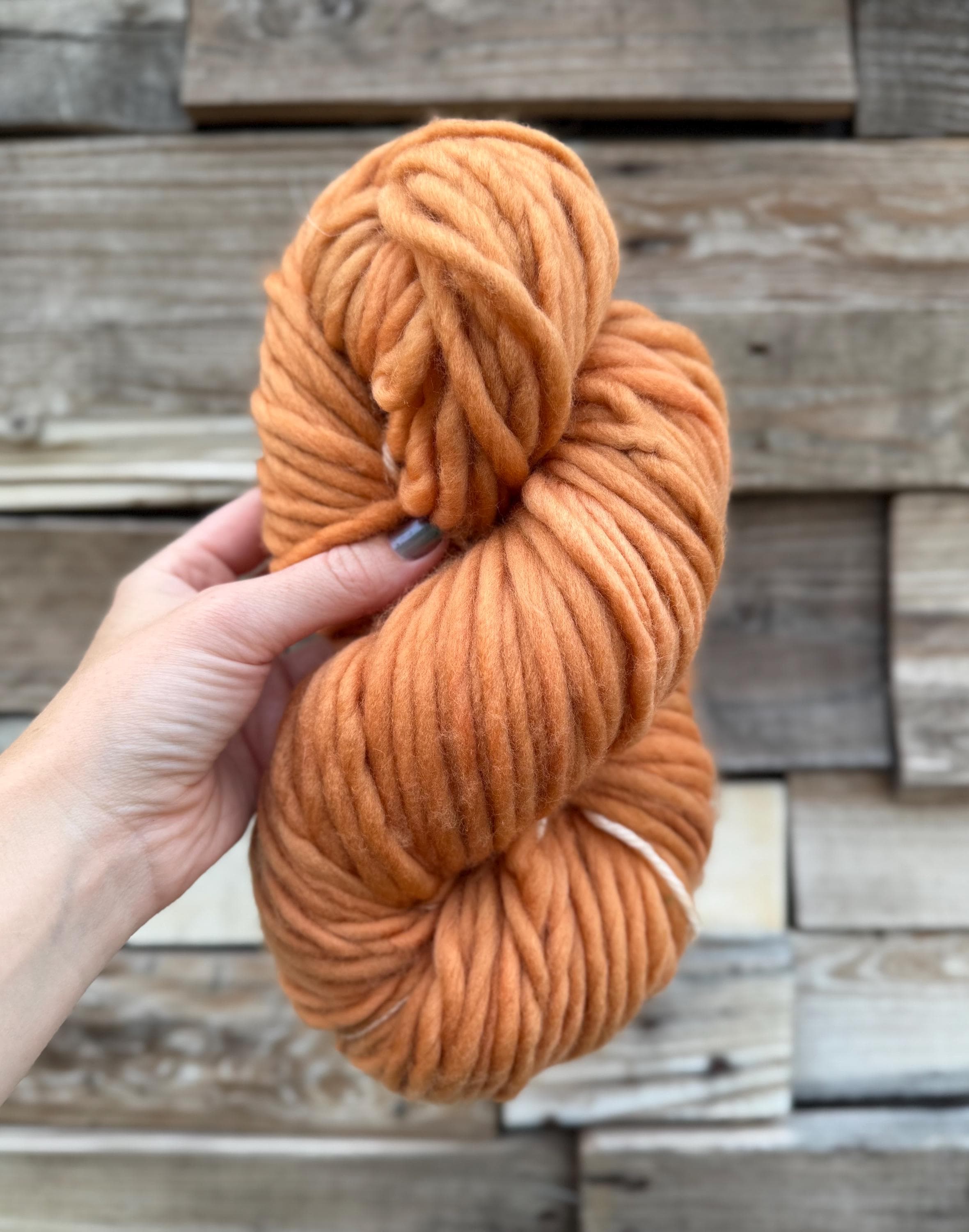 Golden brown Hand dyed super bulky merino wool