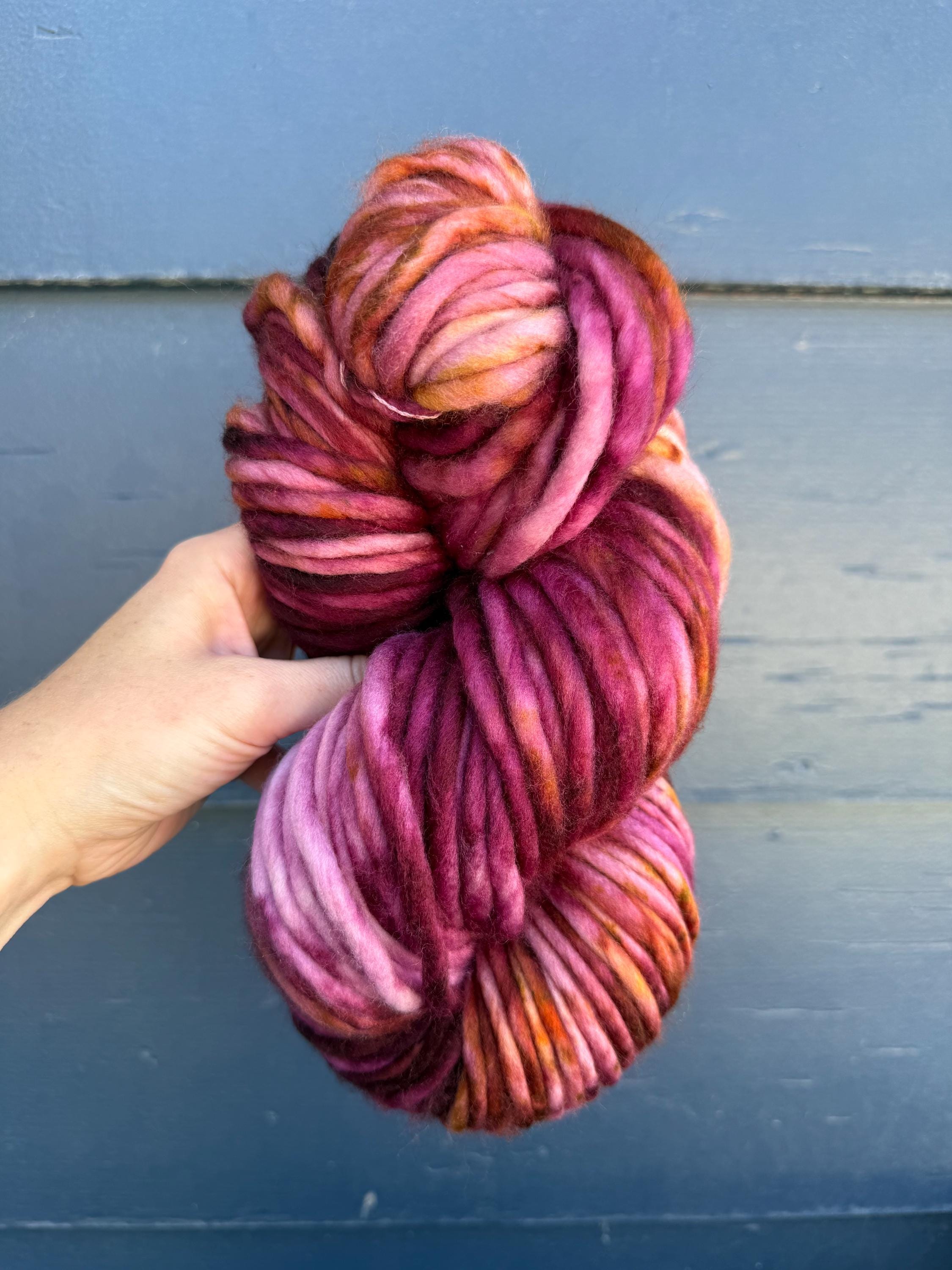 Amuck (oopsie 1) Hand dyed super bulky merino wool yarn
