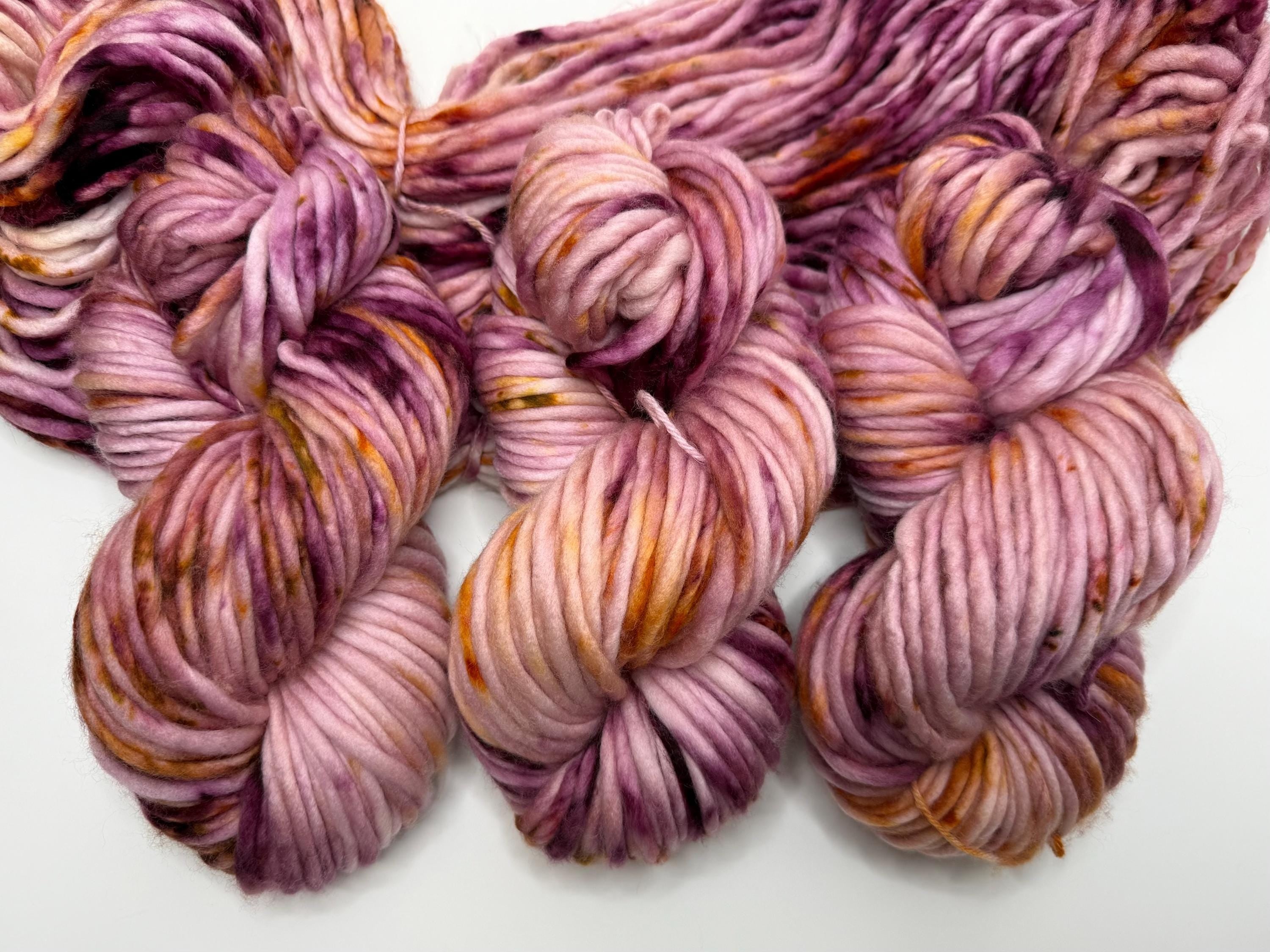 Amuck (oopsie 2) Hand dyed super bulky merino wool yarn