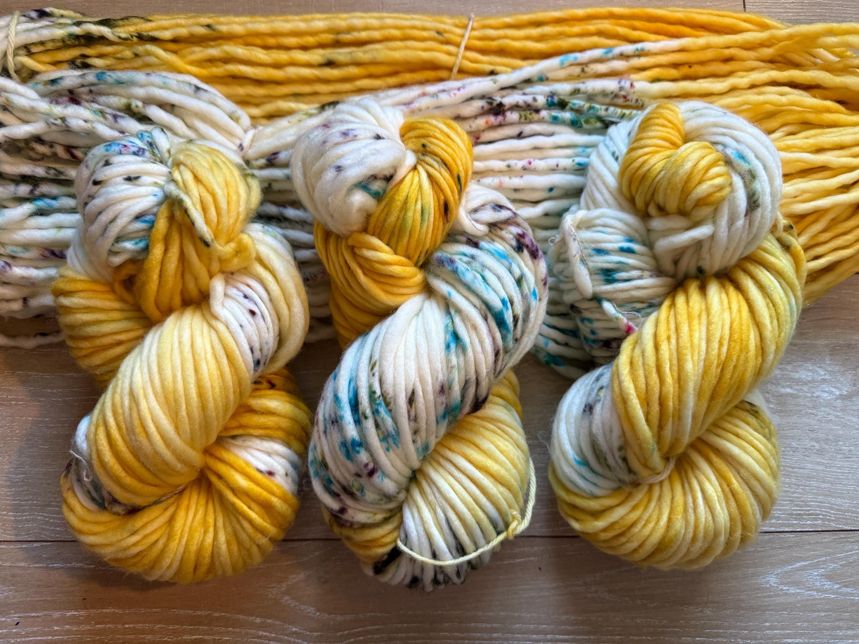 Sunshine hand dyed super bulky merino wool yarn