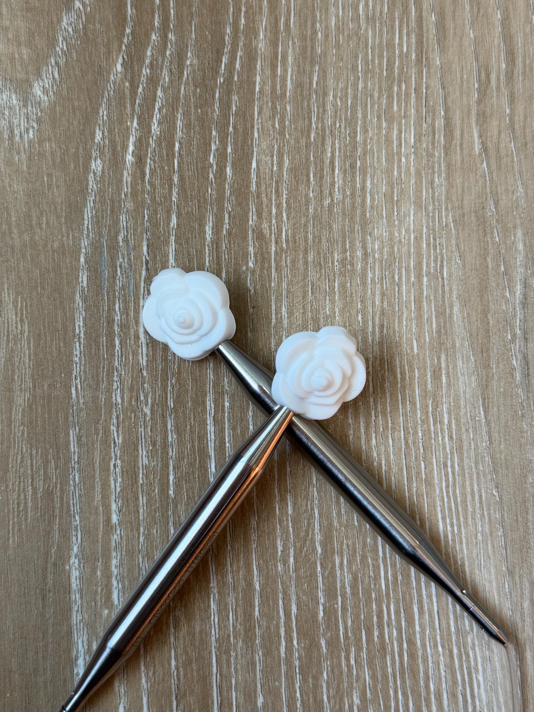 Rose needle stoppers stitch stopper for knitting needles