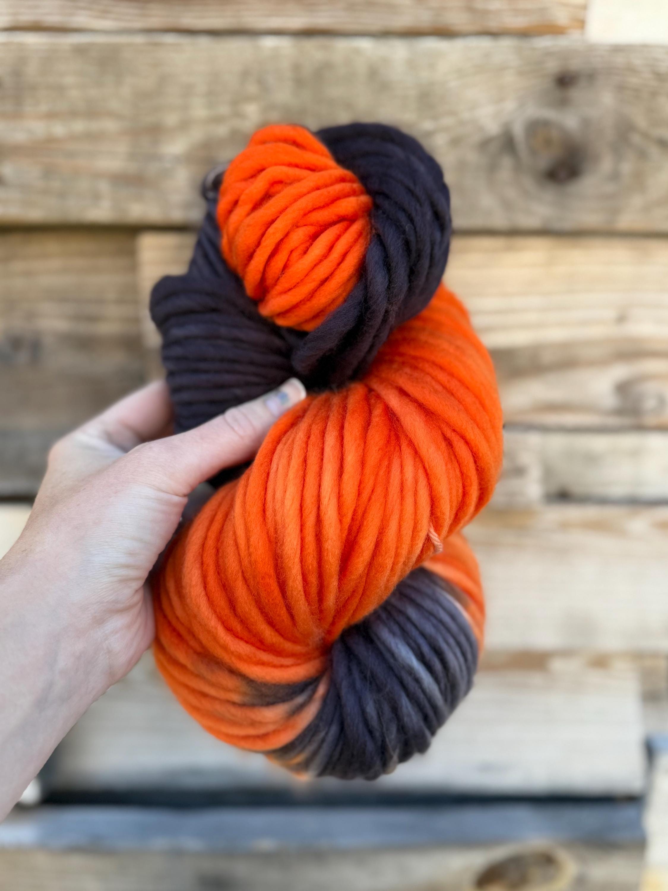 School spirit Orange and black  Hand dyed yarn