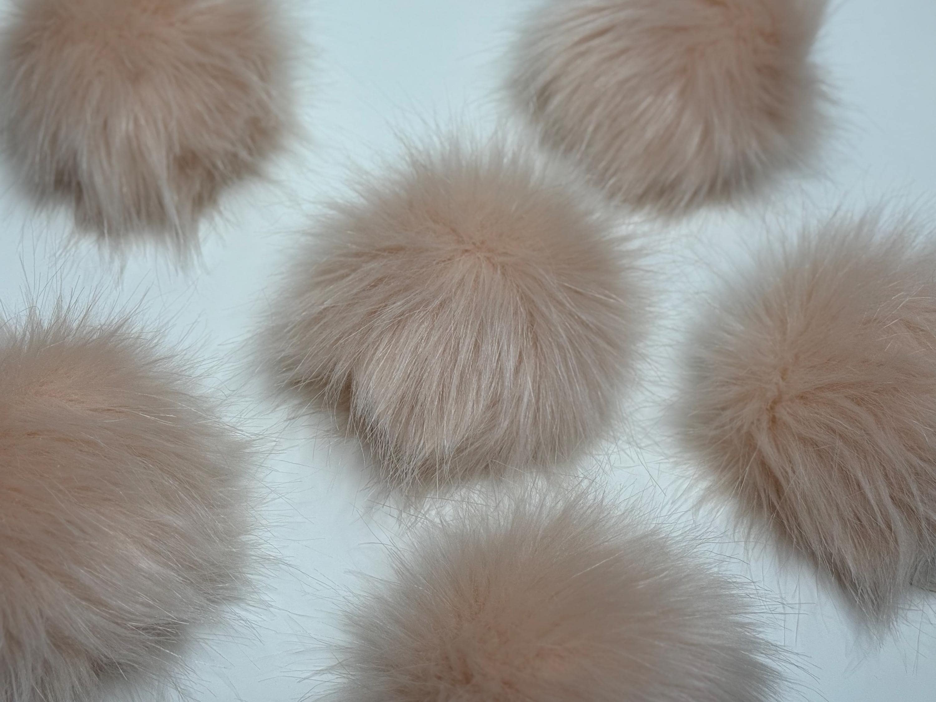 Blush faux fur Pom Poms