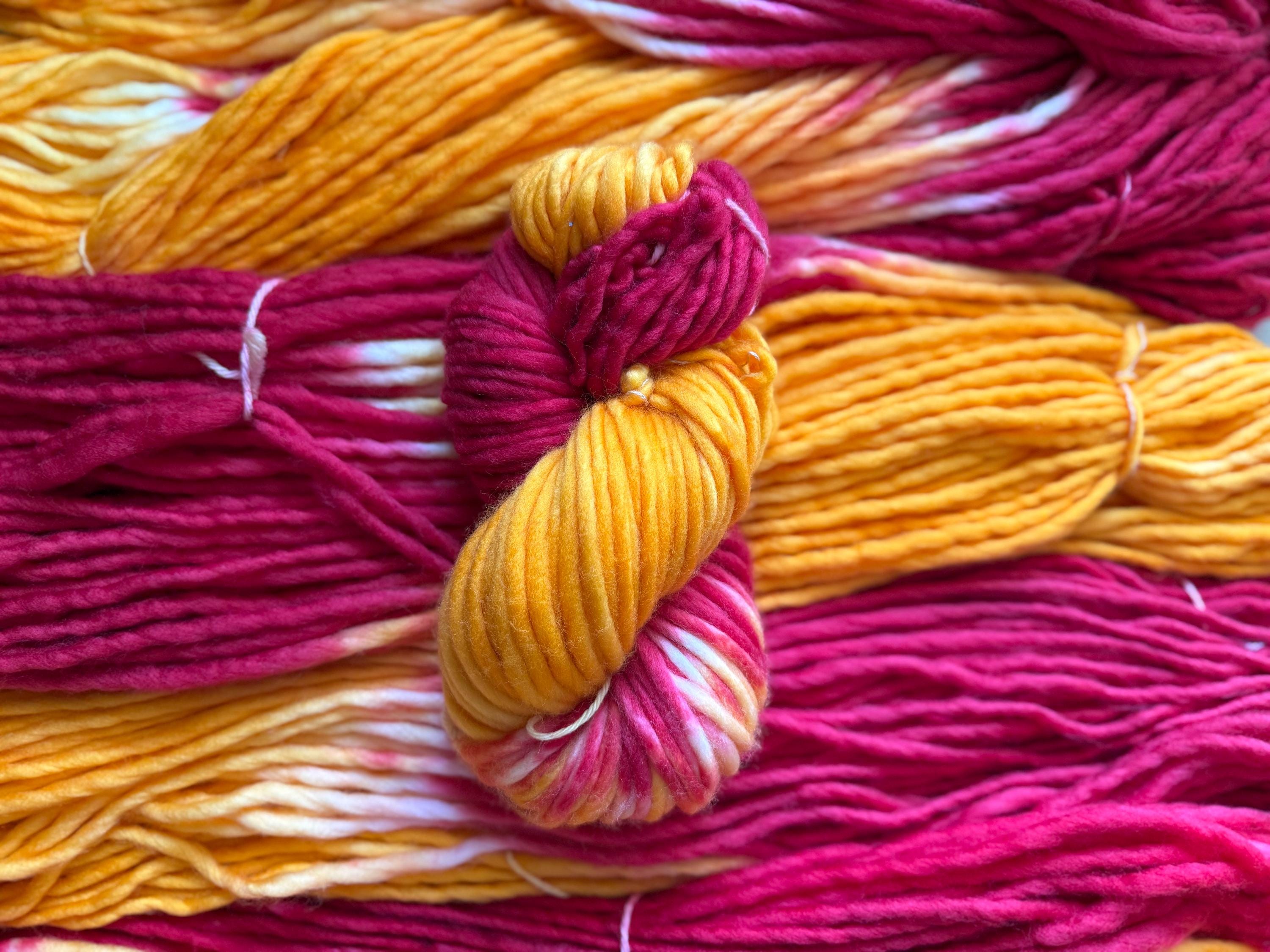 Kansas City red and gold  Hand dyed yarn