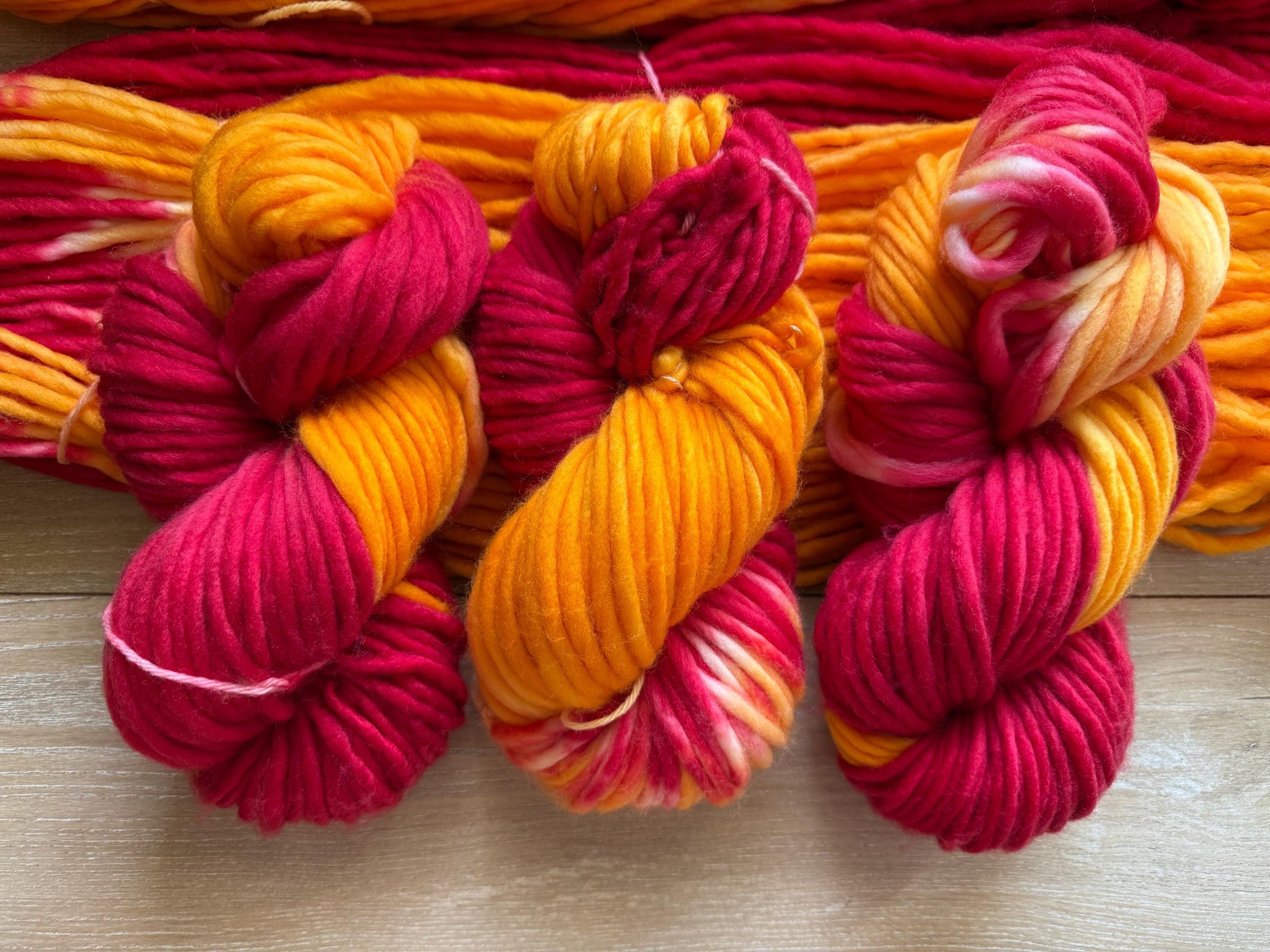 Kansas City red and gold  Hand dyed yarn