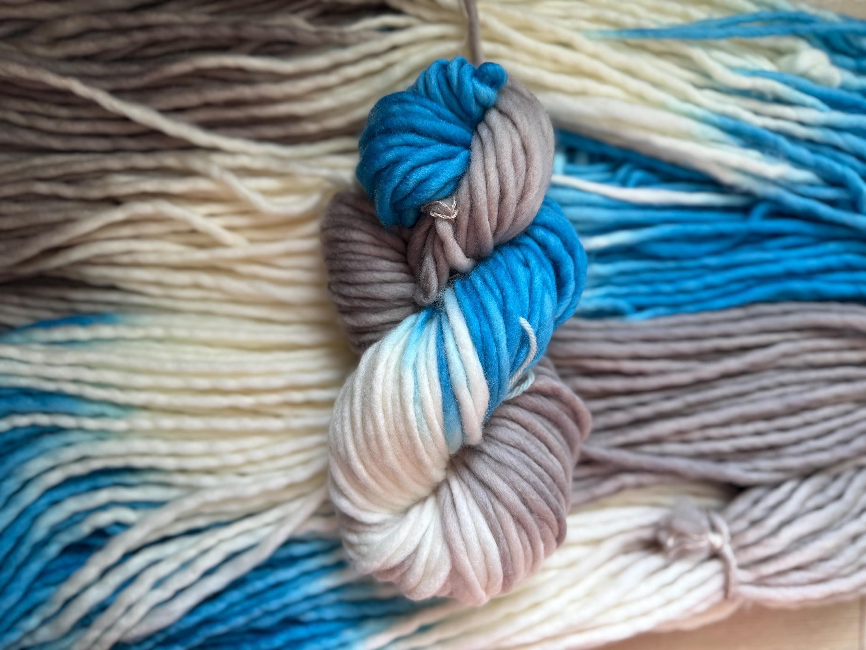 Detroit blue and grey yarn