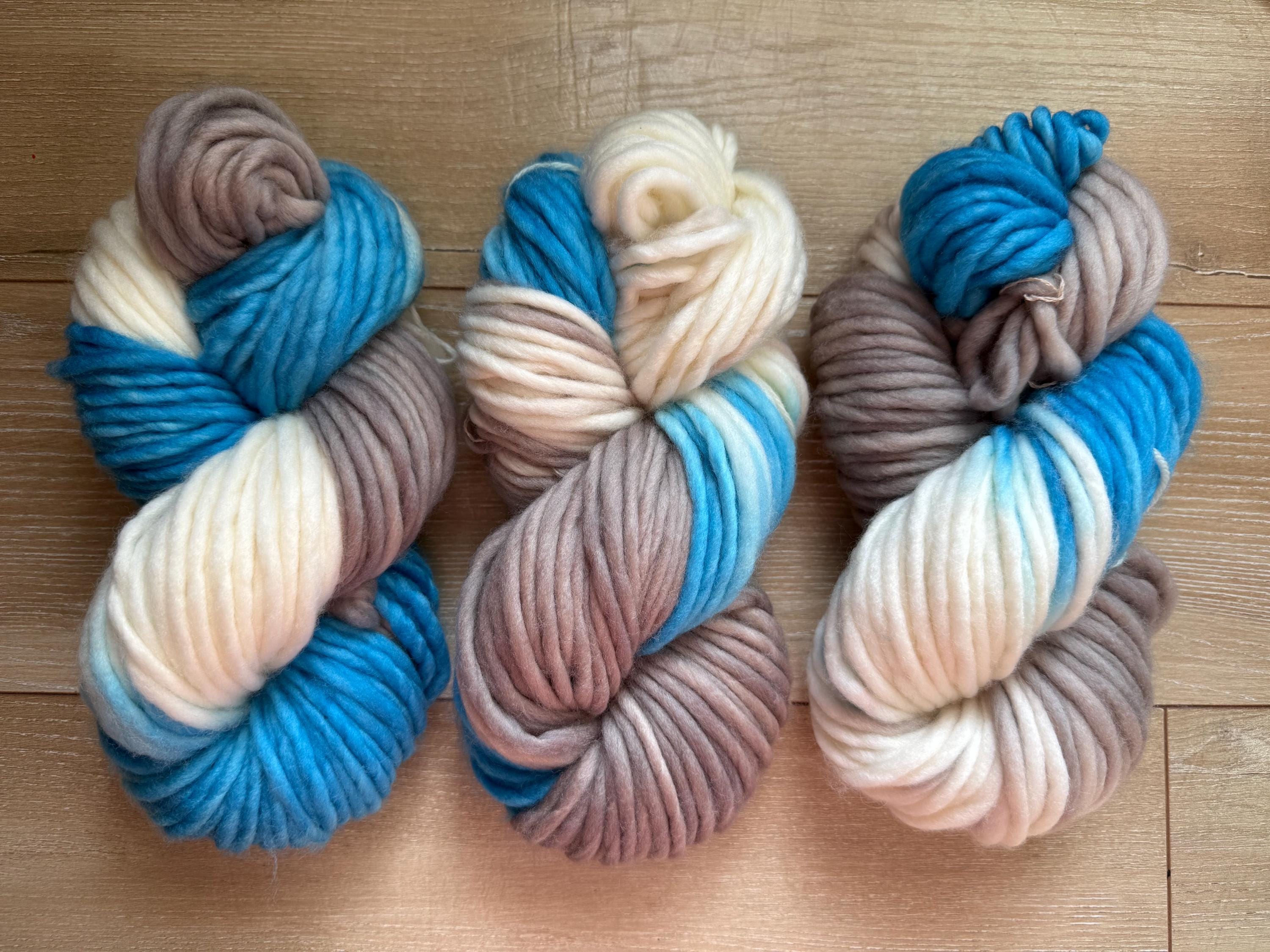 Detroit blue and grey yarn