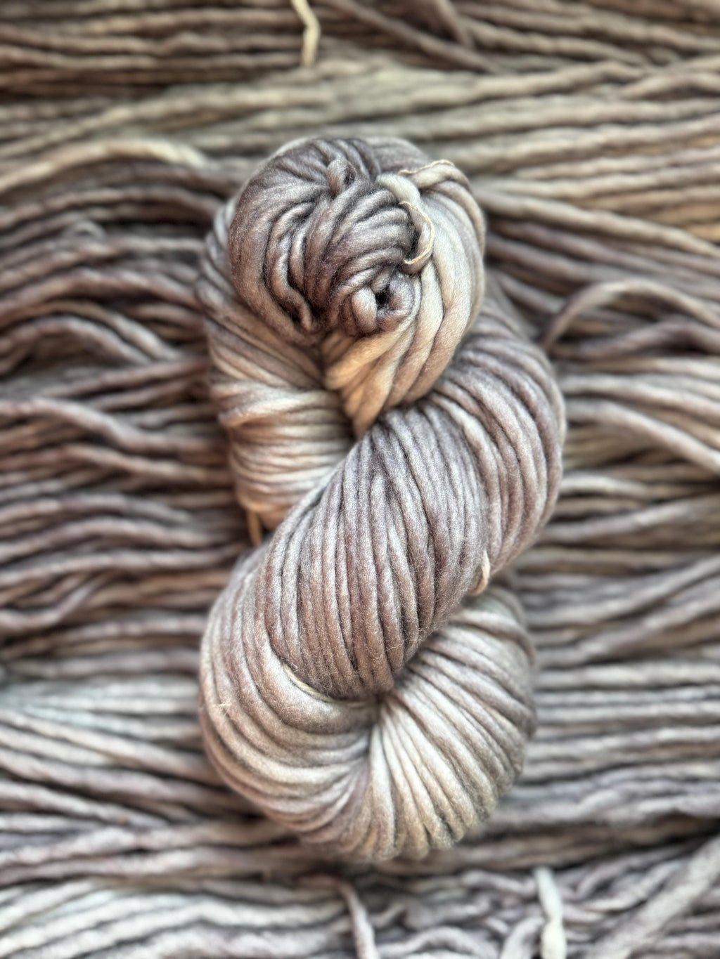 Shades of grey semi solid Hand dyed super bulky merino wool yarn