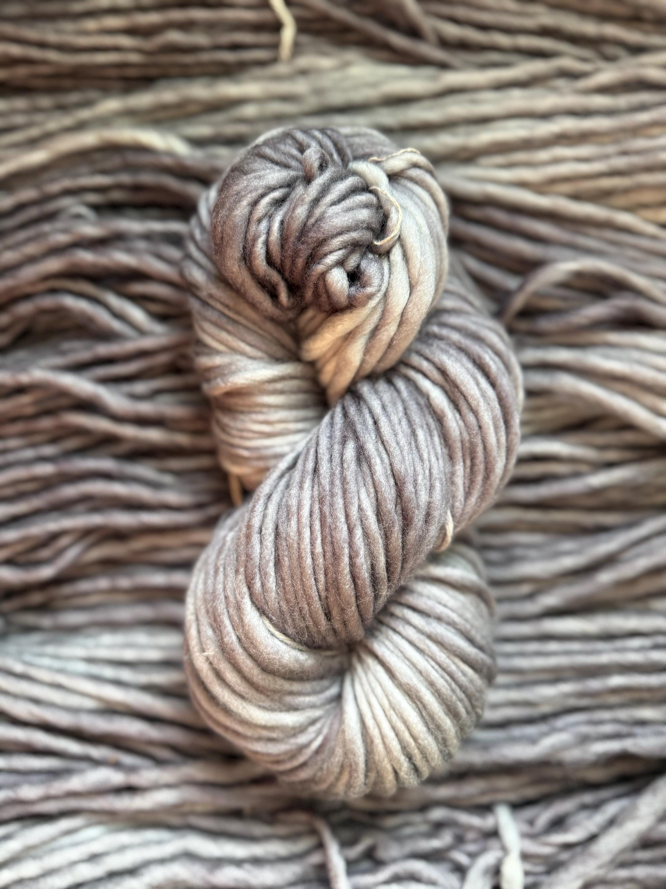 Shades of grey semi solid Hand dyed super bulky merino wool yarn