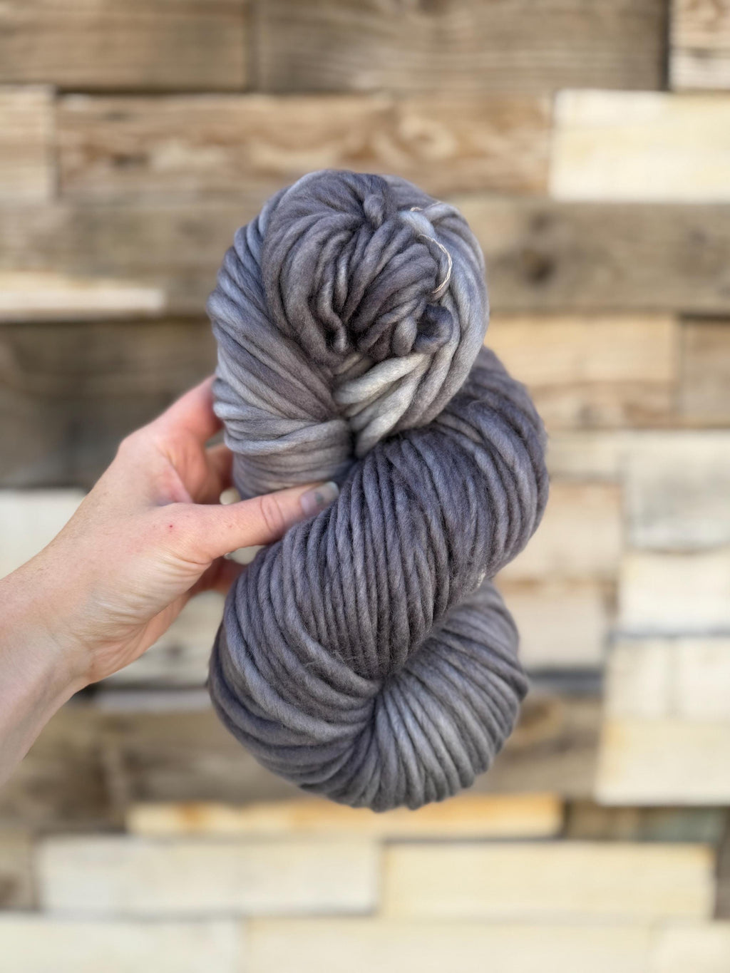 Shades of grey semi solid Hand dyed super bulky merino wool yarn