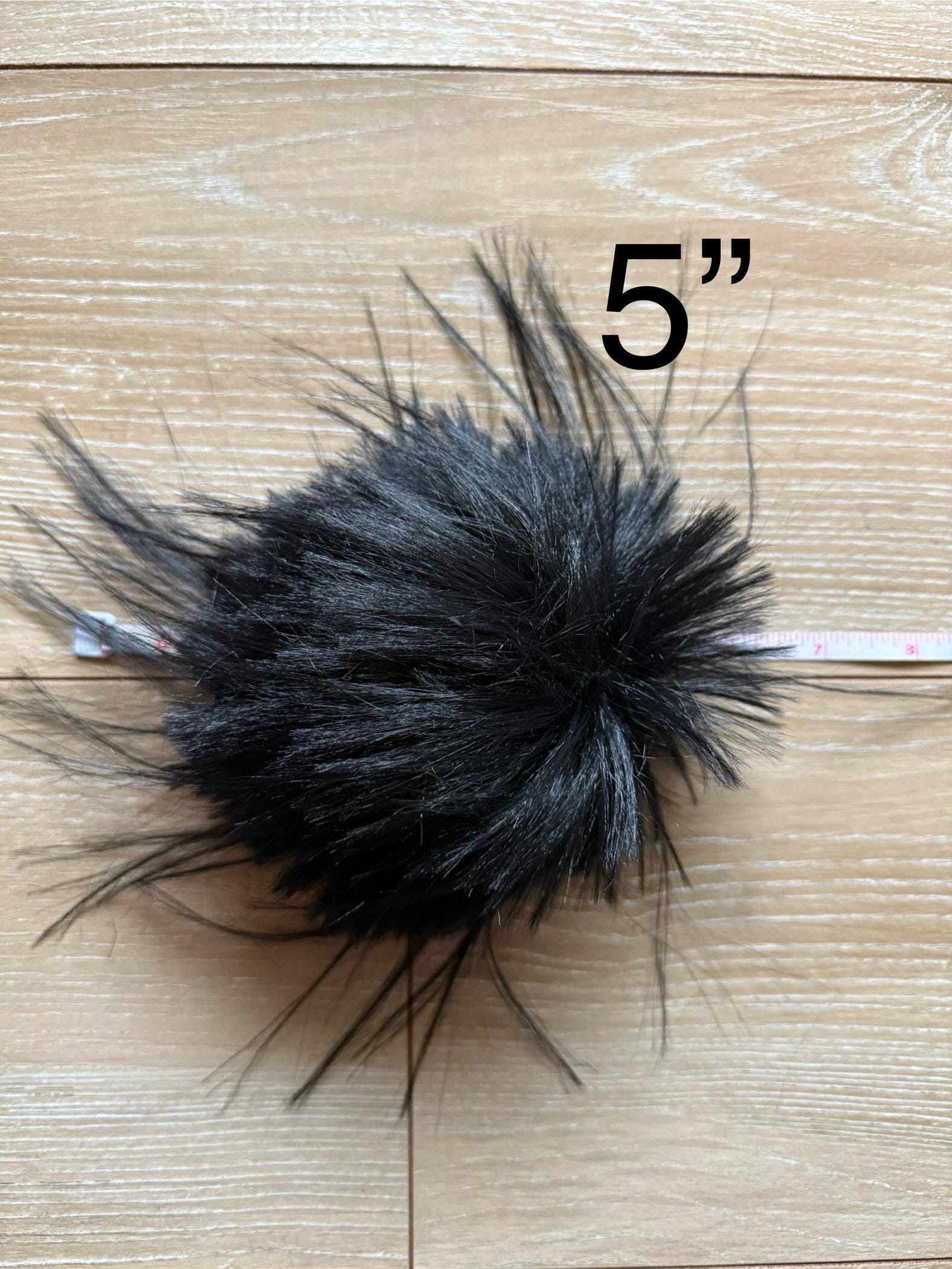 It’s not a phase mom, faux fur, for knit and crochet beanies, small medium large extra large mini super fluffy and soft, pure black