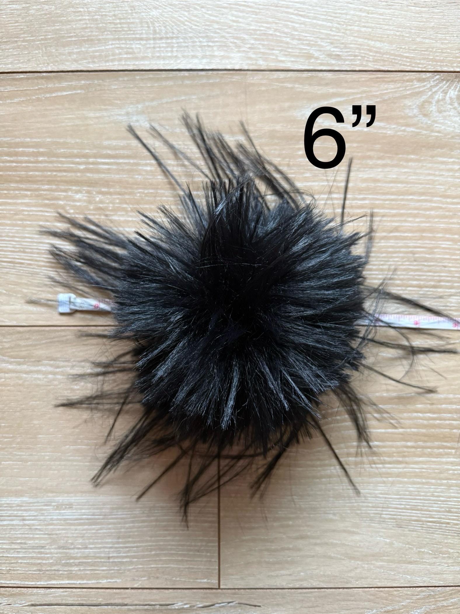 It’s not a phase mom, faux fur, for knit and crochet beanies, small medium large extra large mini super fluffy and soft, pure black