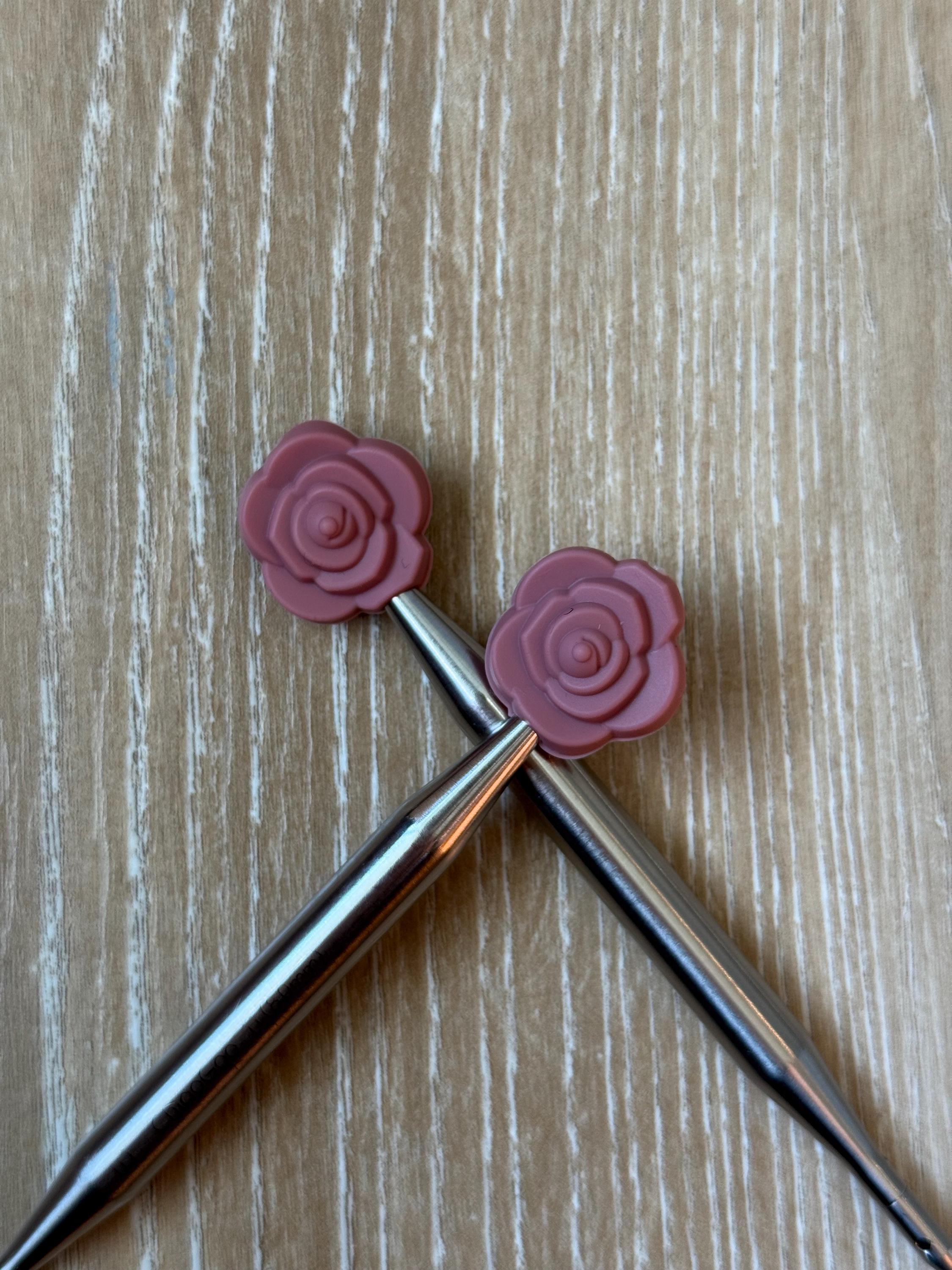 Rose needle stoppers stitch stopper for knitting needles