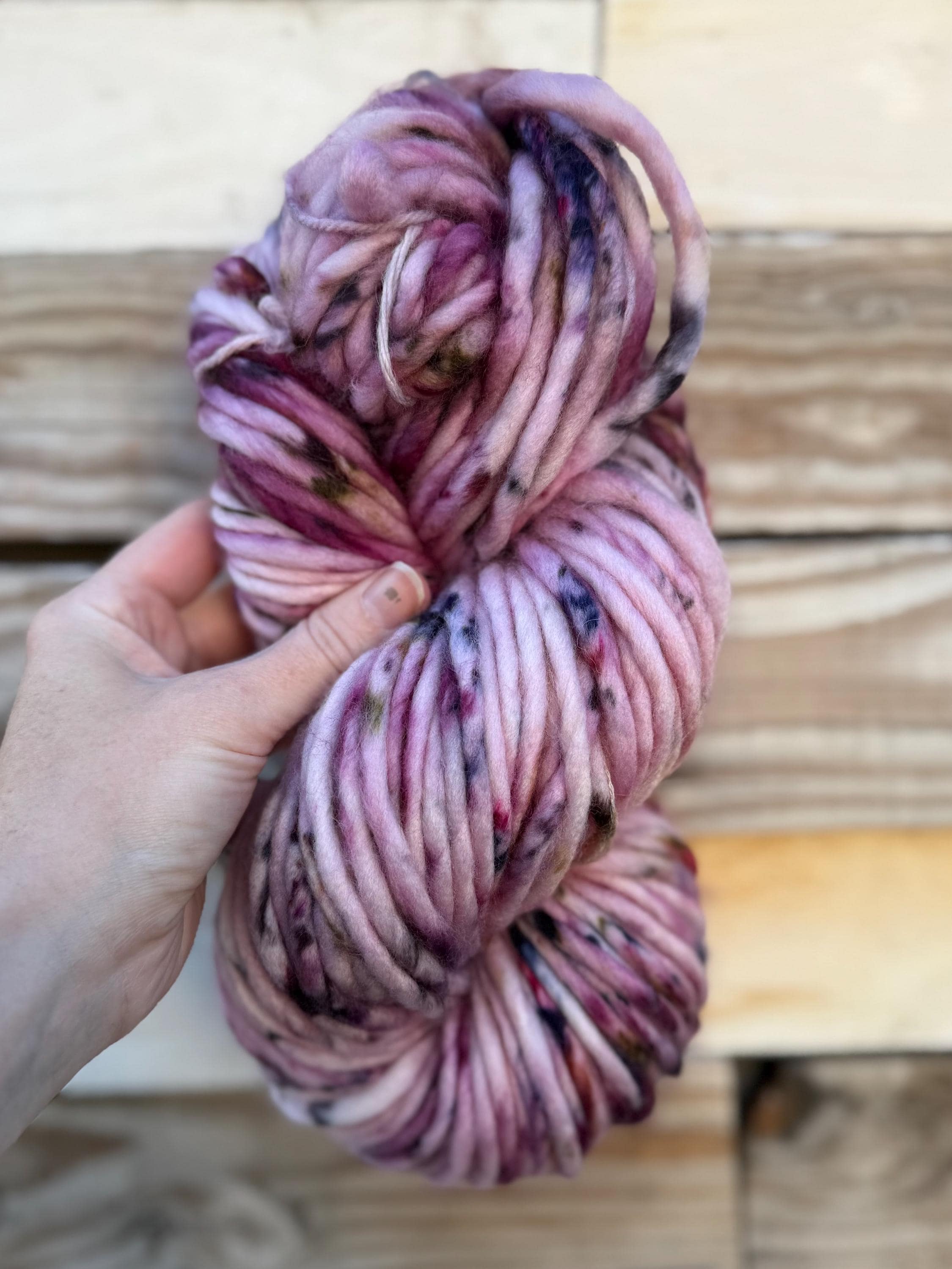 Berry patch Hand dyed super bulky merino wool