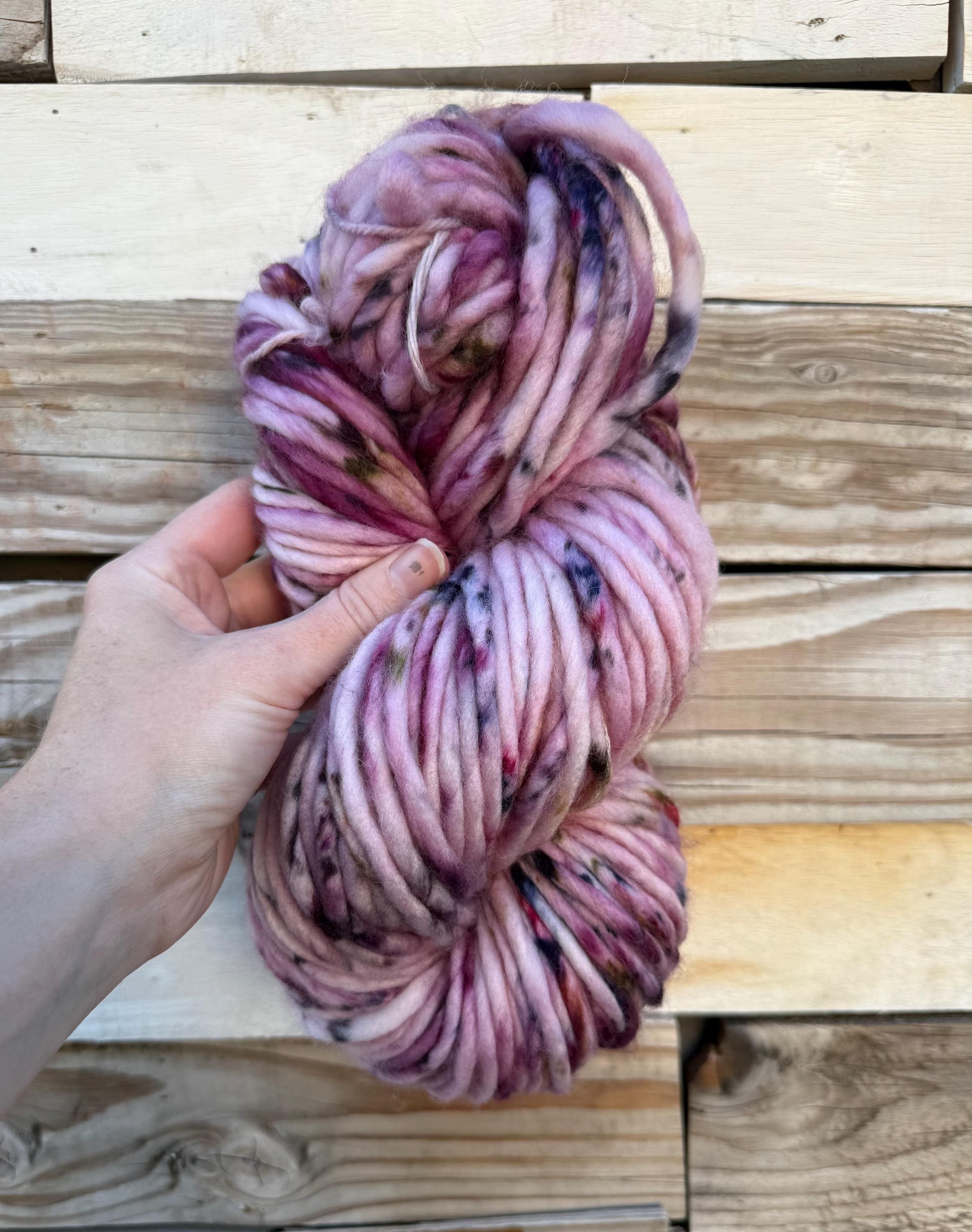Berry patch Hand dyed super bulky merino wool