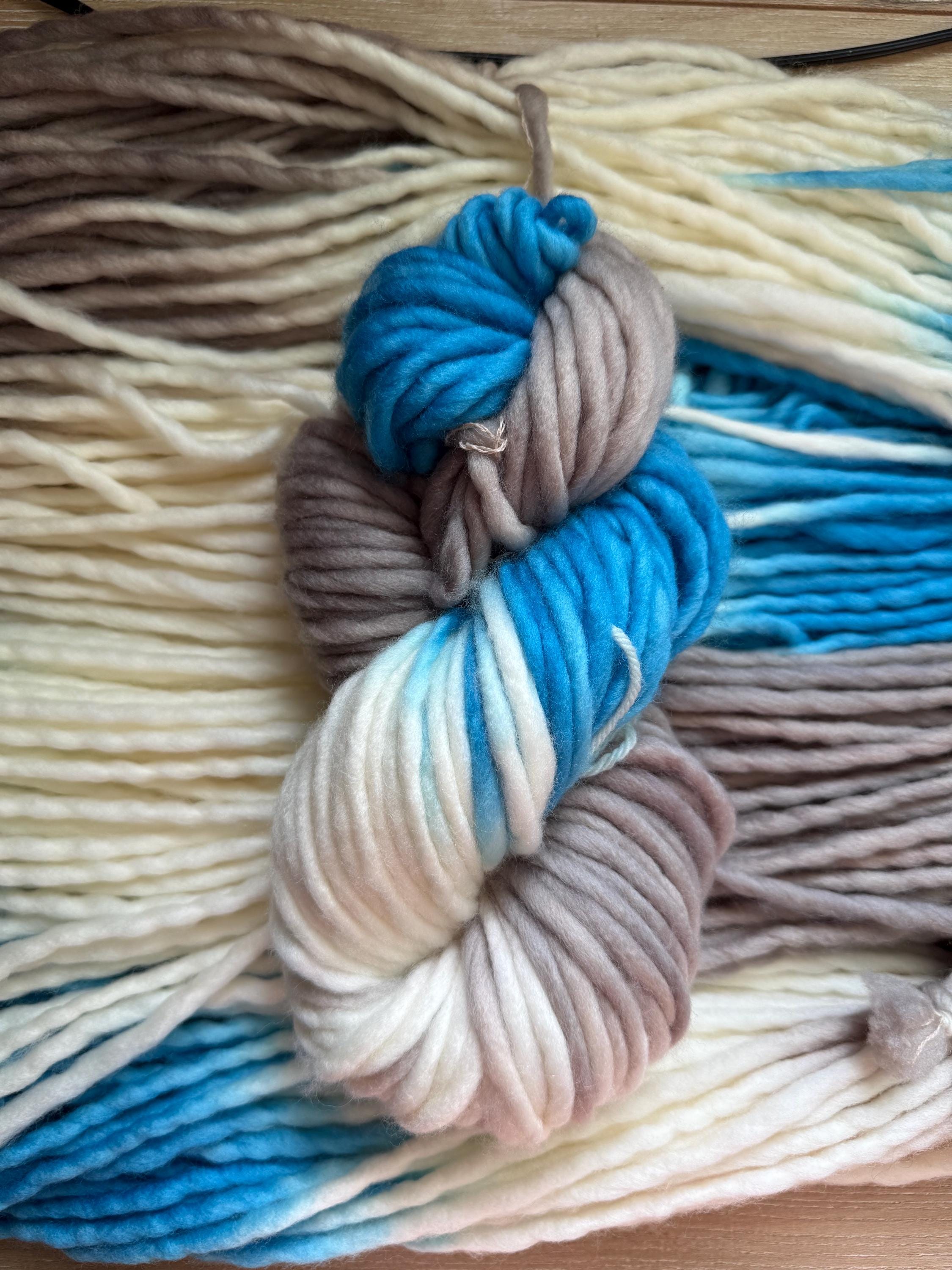 Detroit blue and grey yarn