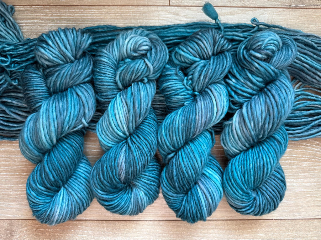 Shaded teal yarn