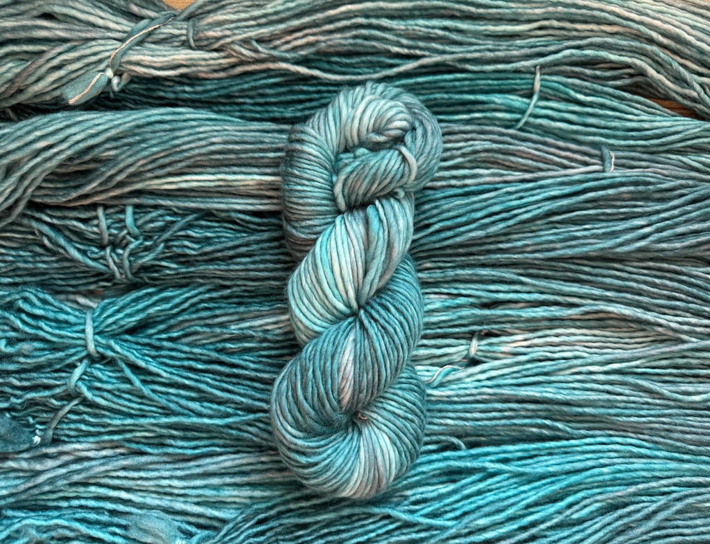 Shaded teal yarn