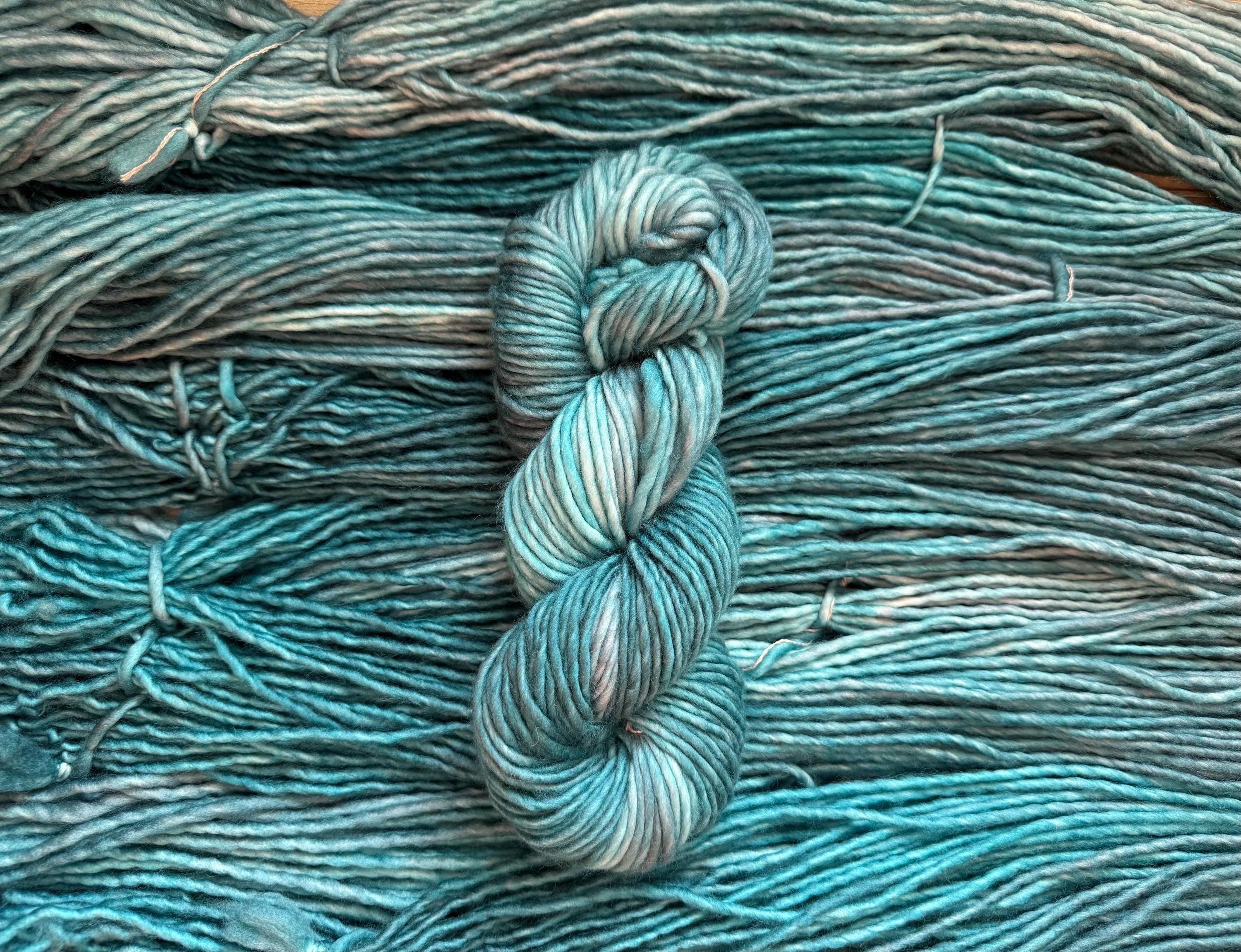 Shaded teal yarn