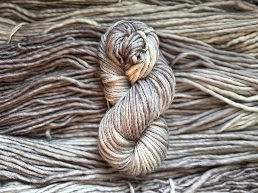 Shades of grey semi solid Hand dyed super bulky merino wool yarn