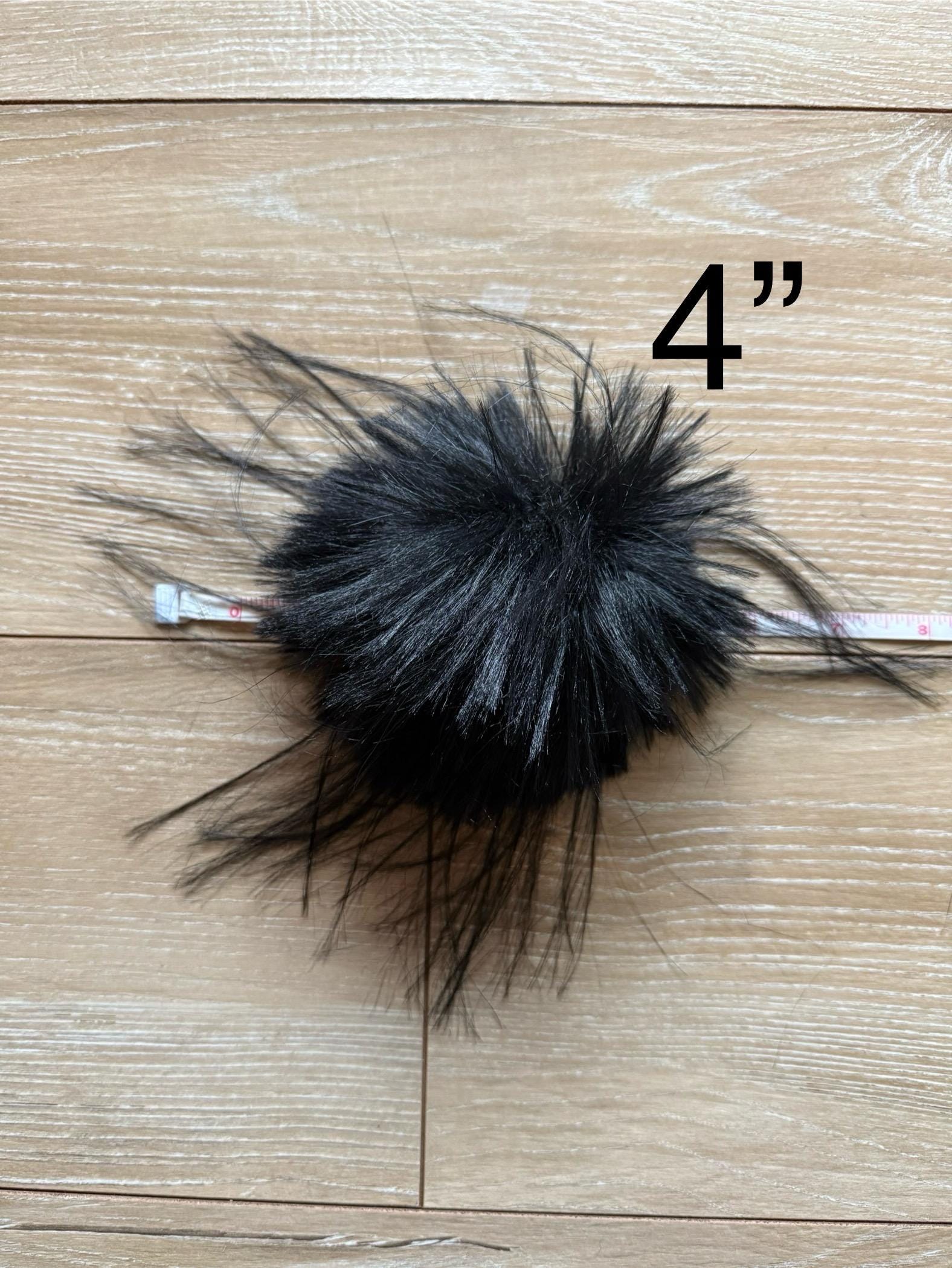 It’s not a phase mom, faux fur, for knit and crochet beanies, small medium large extra large mini super fluffy and soft, pure black