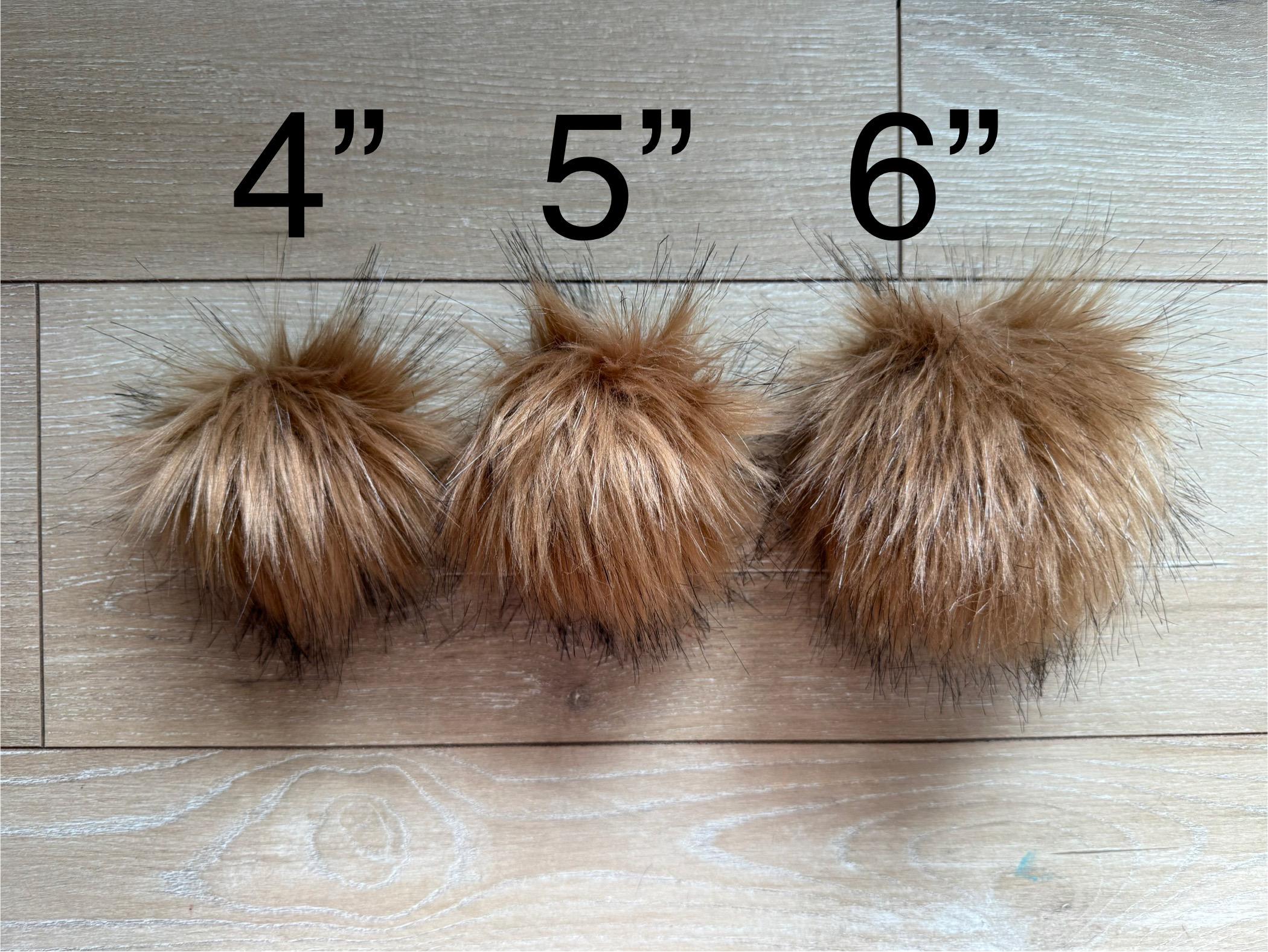 Cocoa powder Faux fur Pom Pom