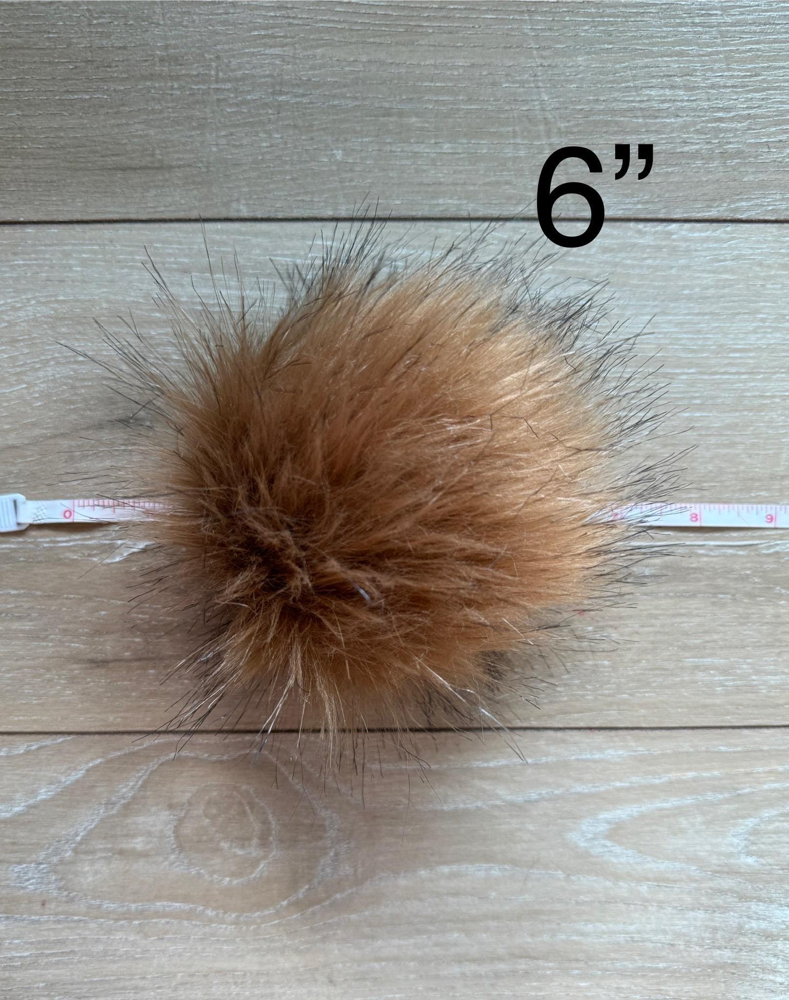 Cocoa powder Faux fur Pom Pom