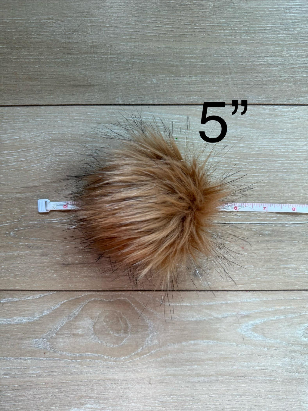 Cocoa powder Faux fur Pom Pom
