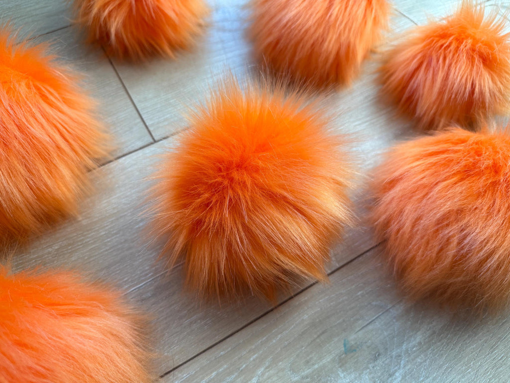 Orange Pom faux fur pom pom