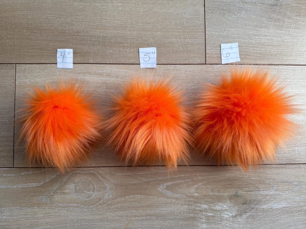 Orange Pom faux fur pom pom