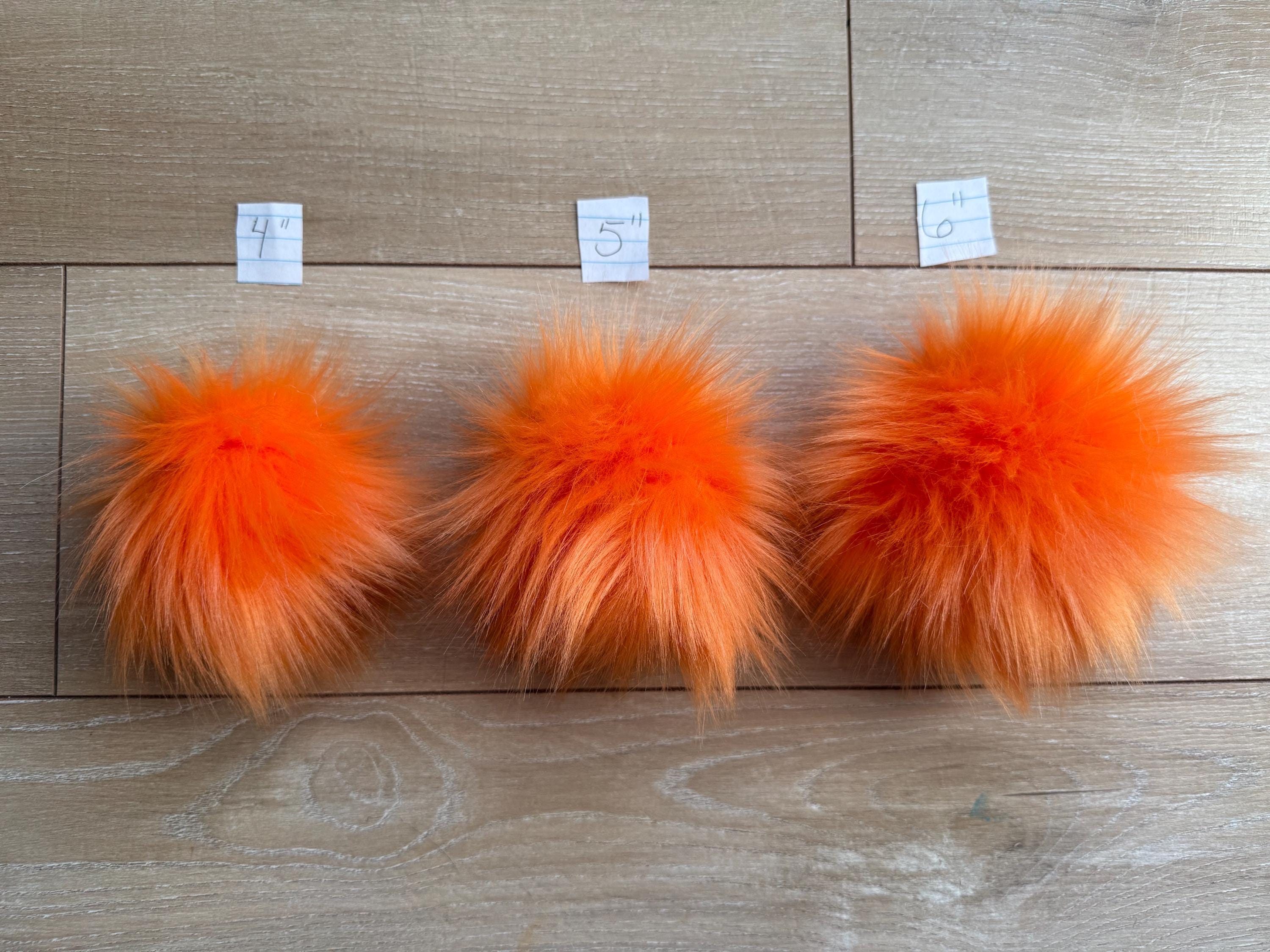 Orange Pom faux fur pom pom
