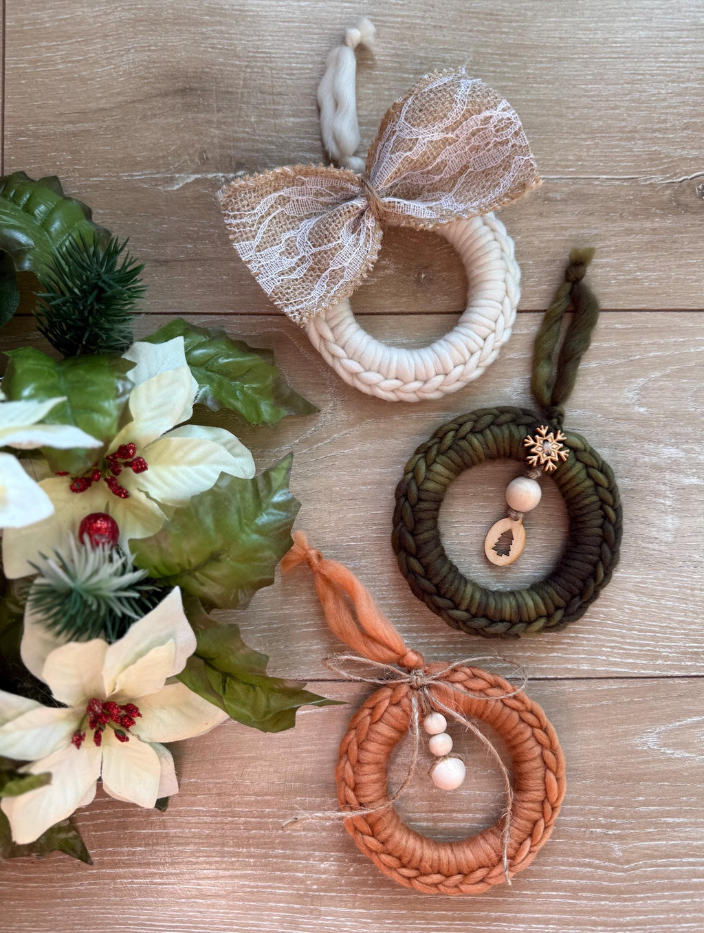 Set of 3 handmade Christmas ornament