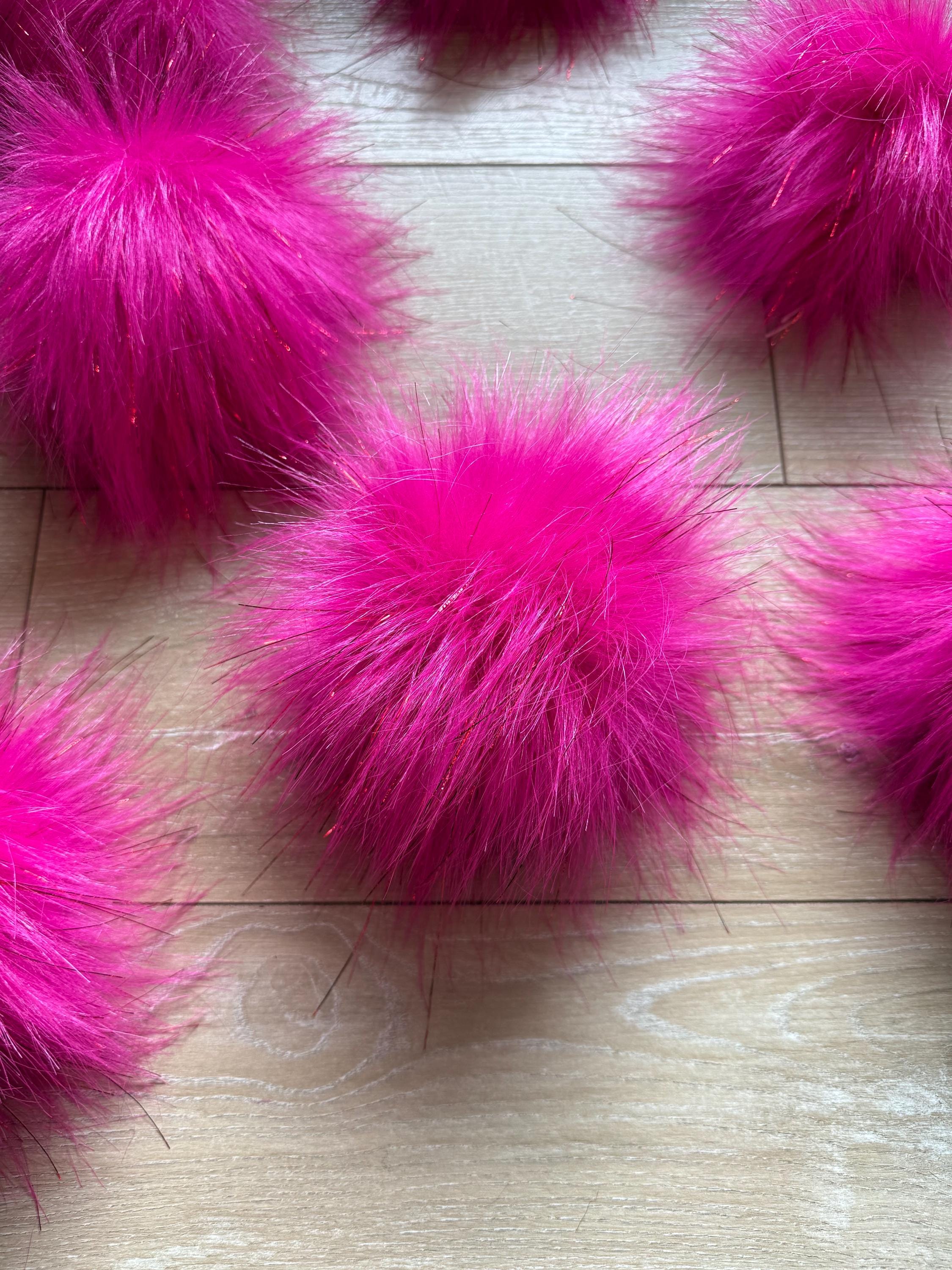 Magenta tinsel Pom