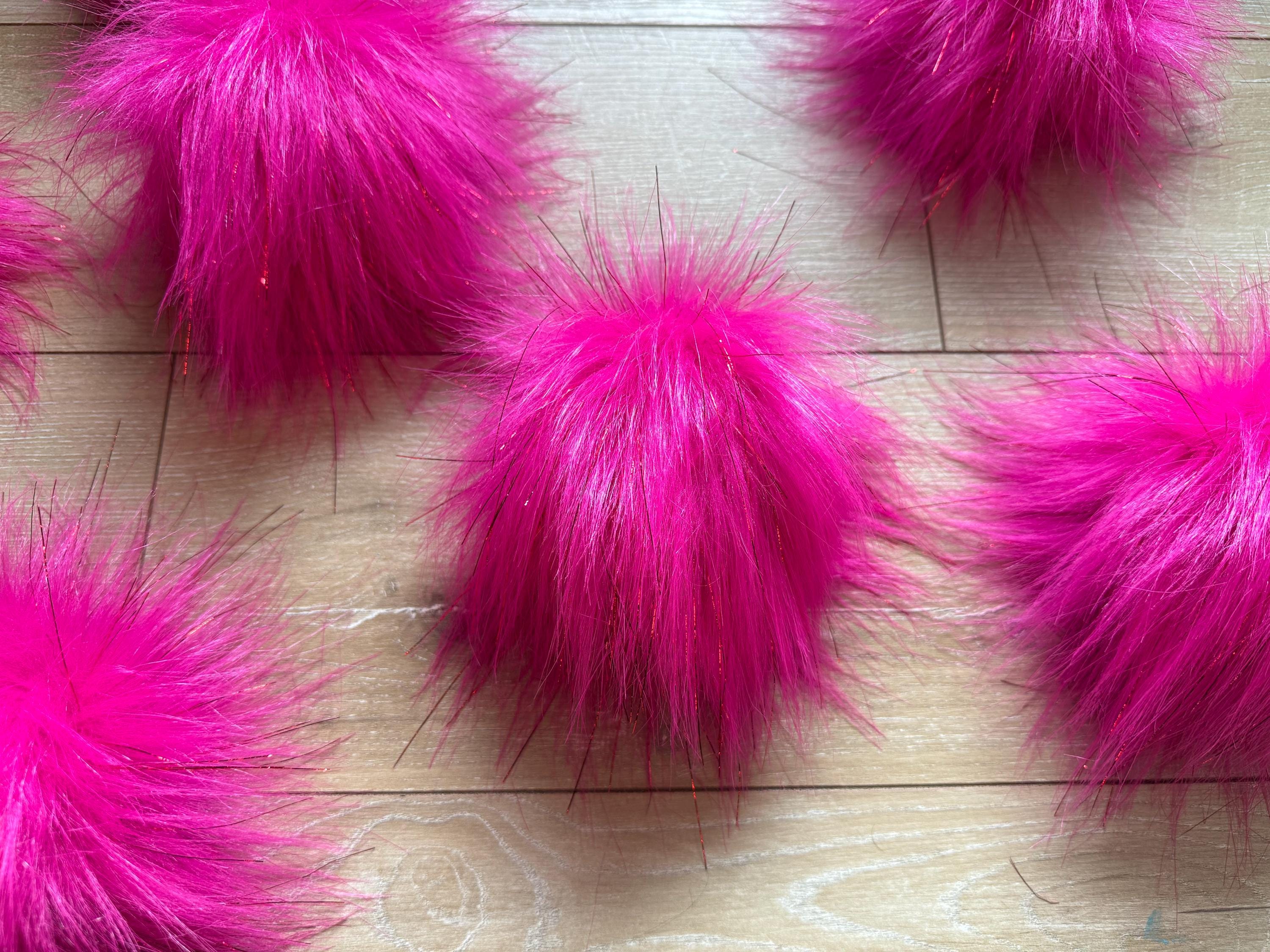 Magenta tinsel Pom