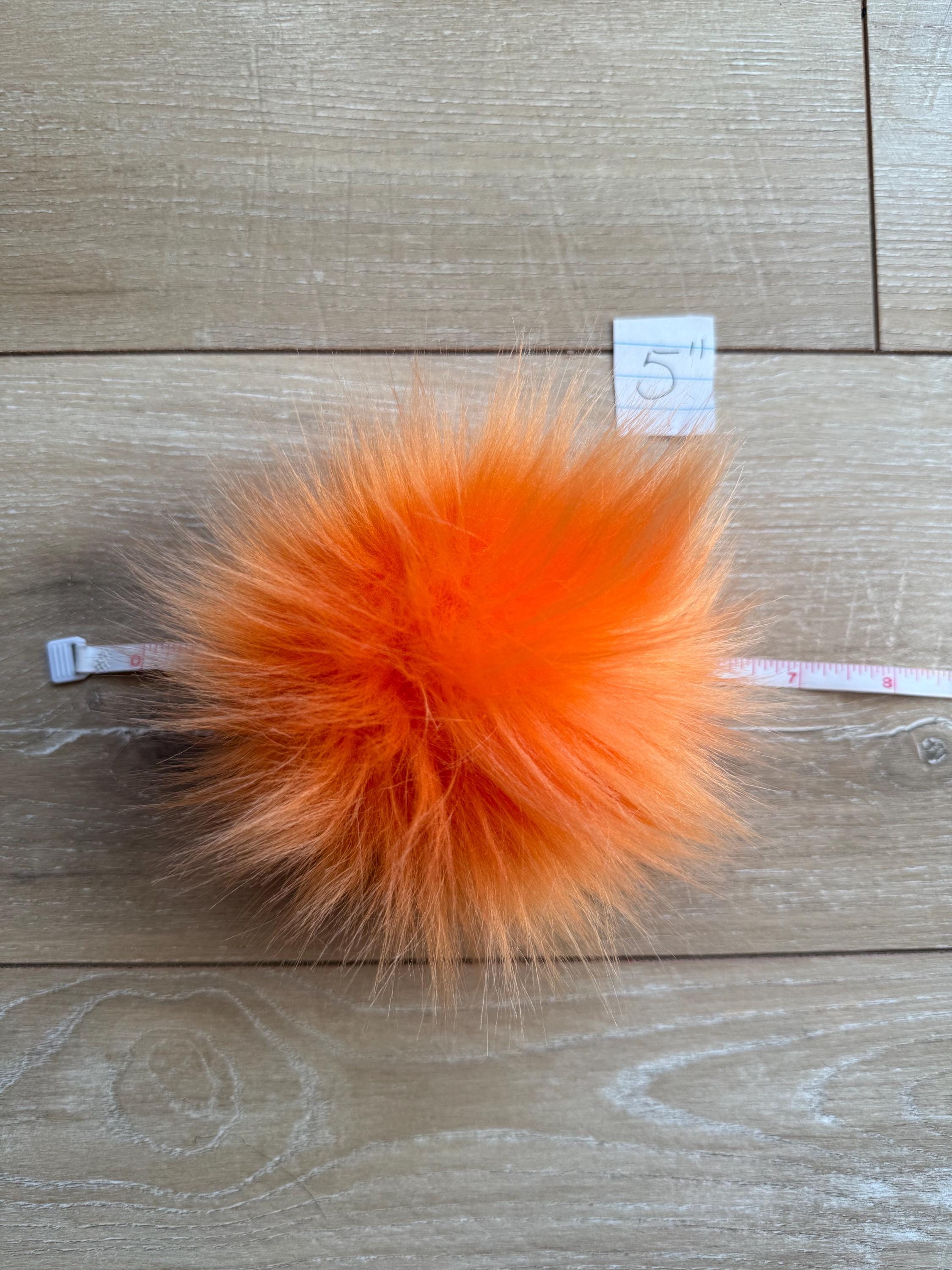 Orange Pom faux fur pom pom