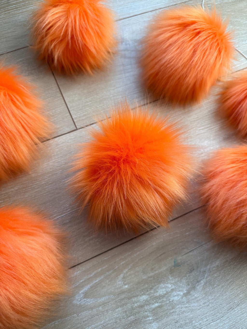 Orange Pom faux fur pom pom