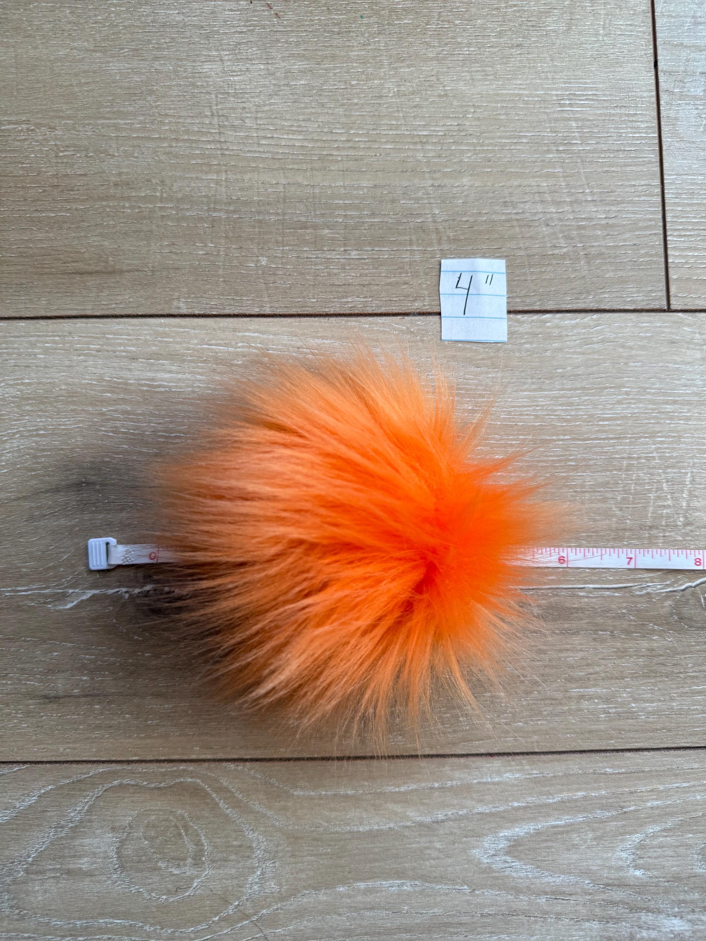 Orange Pom faux fur pom pom
