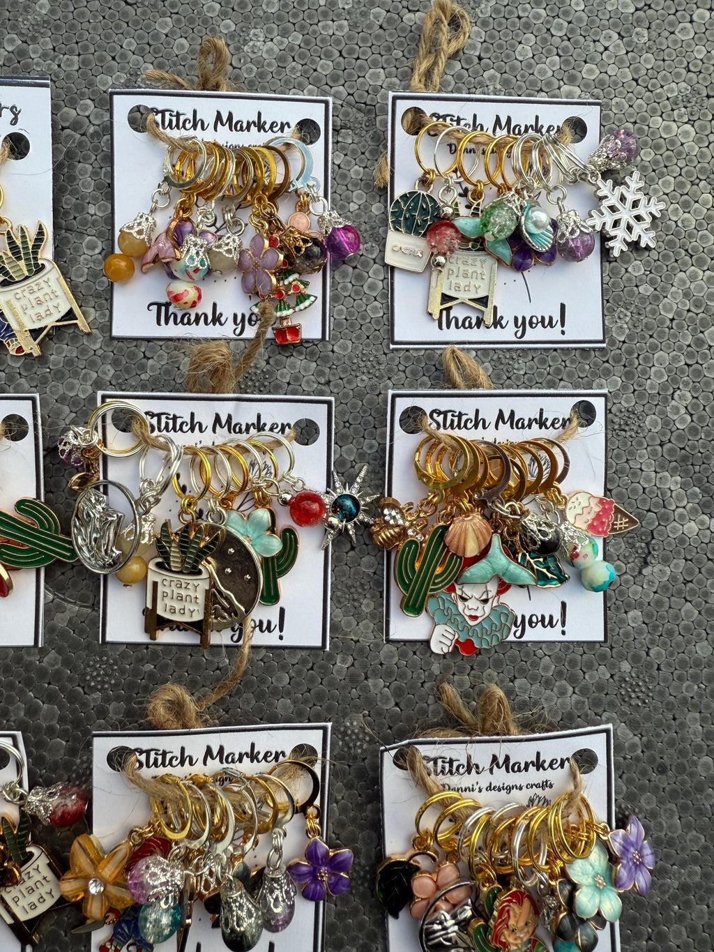 10 random Stitch markers, crochet, knit, gold plated, with round clasp, surprise pack, cute, knitting, open and close, silver plated