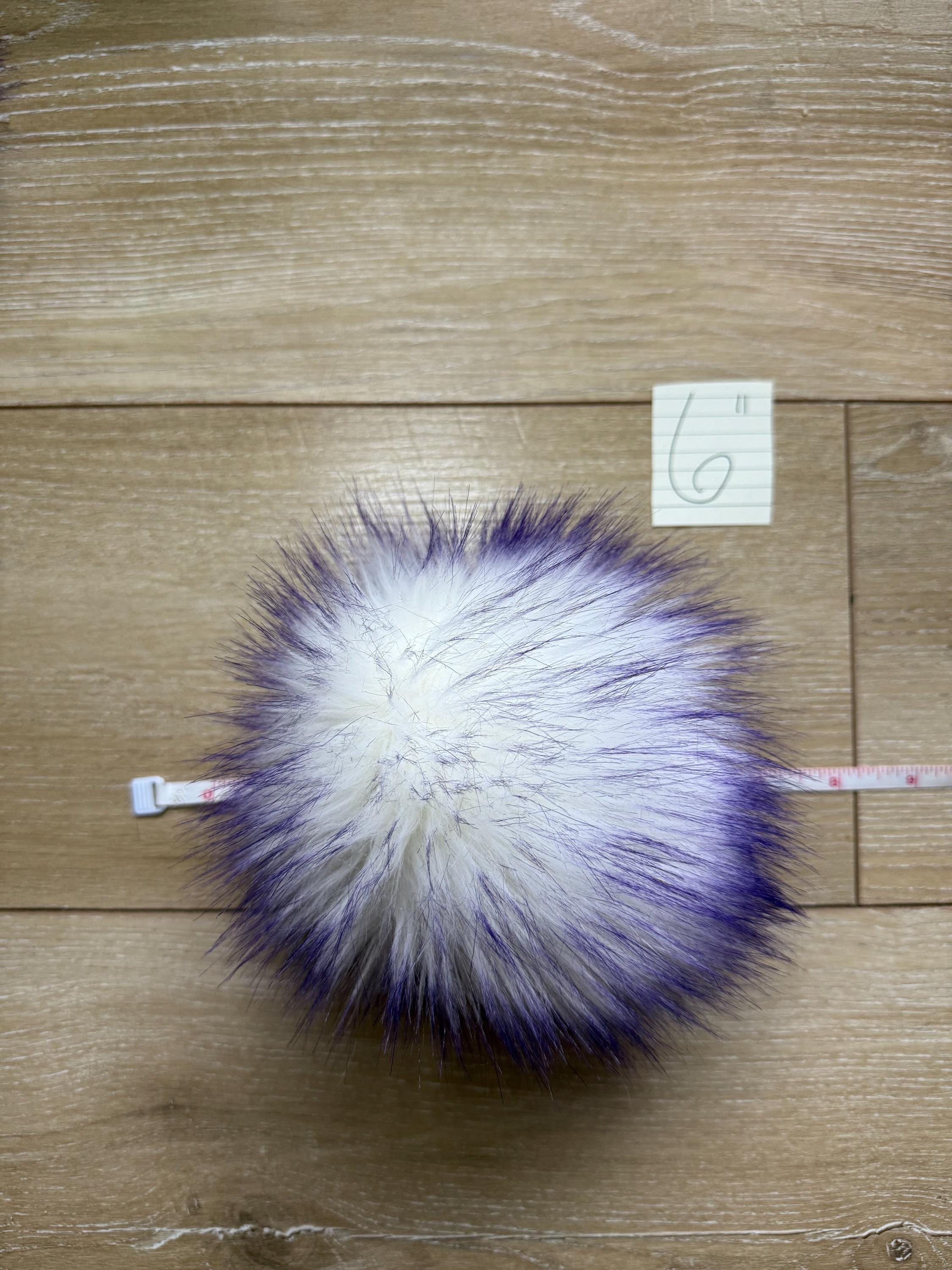 Purple tips Faux fur Pom Pom