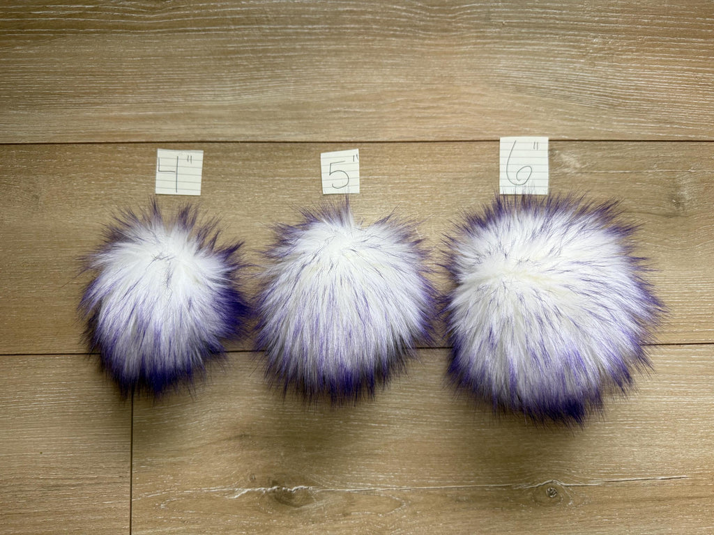 Purple tips Faux fur Pom Pom